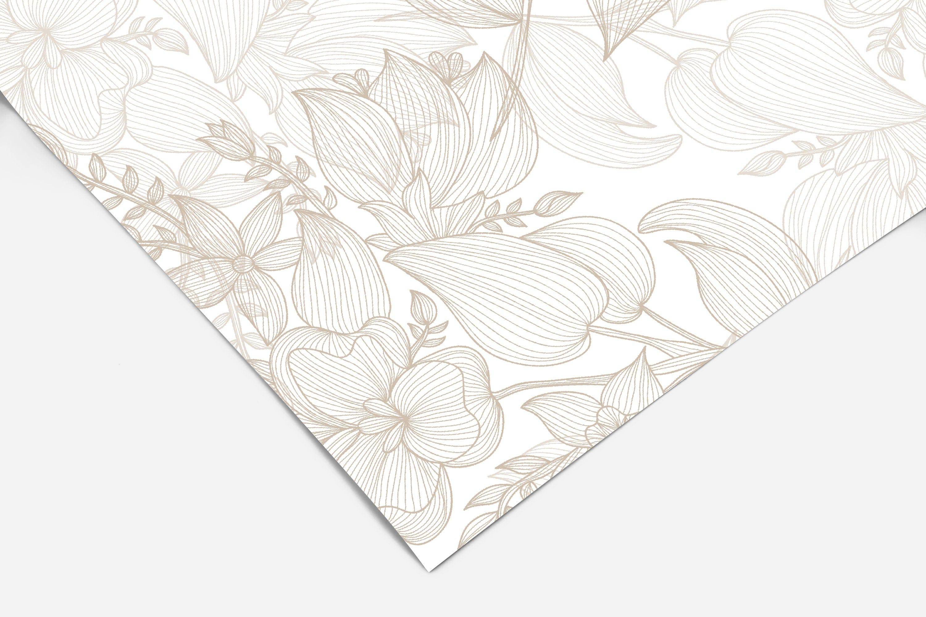 Floral Cream Contact Paper | Peel And Stick Wallpaper | Removable Wallpaper | Shelf Liner | Drawer Liner | Peel and Stick Paper 134