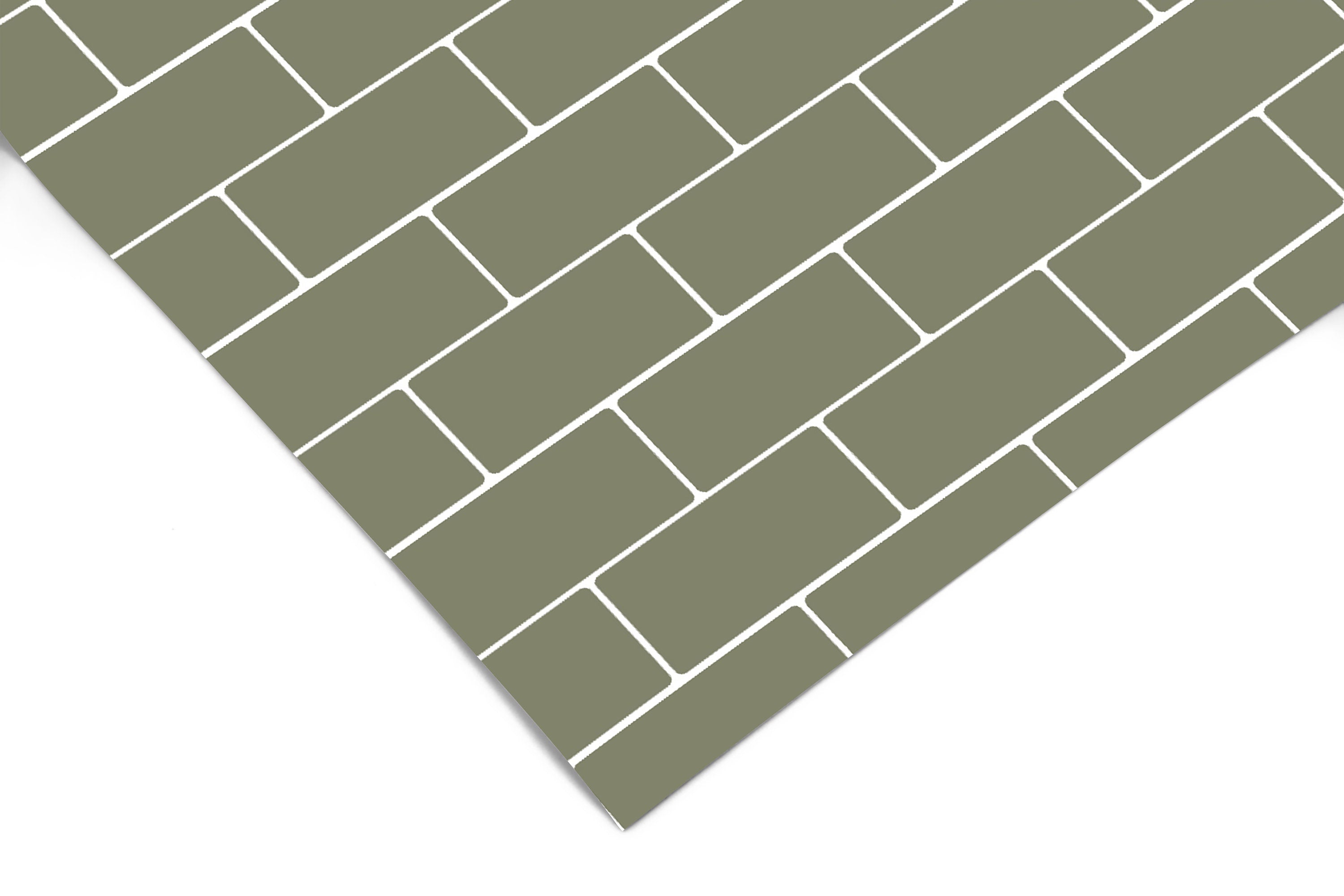 Olive Subway Tile Contact Paper | Peel And Stick Wallpaper | Removable Wallpaper | Shelf Liner | Drawer Liner | Peel and Stick Paper 689 - JamesAndColors