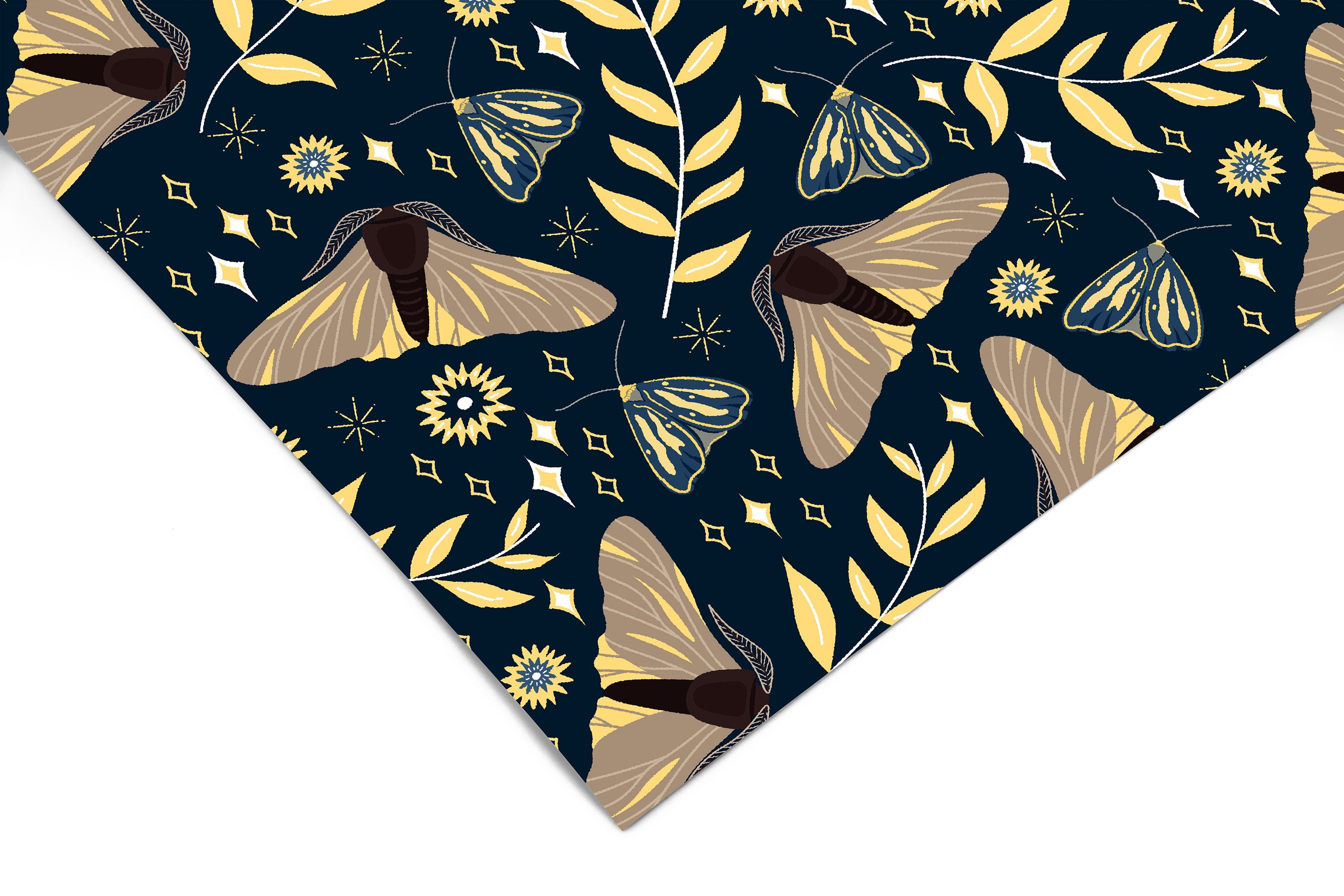 Midnight Boho Moth Contact Paper | Peel And Stick Wallpaper | Removable Wallpaper | Shelf Liner | Drawer Liner Peel and Stick Paper 1139 - JamesAndColors