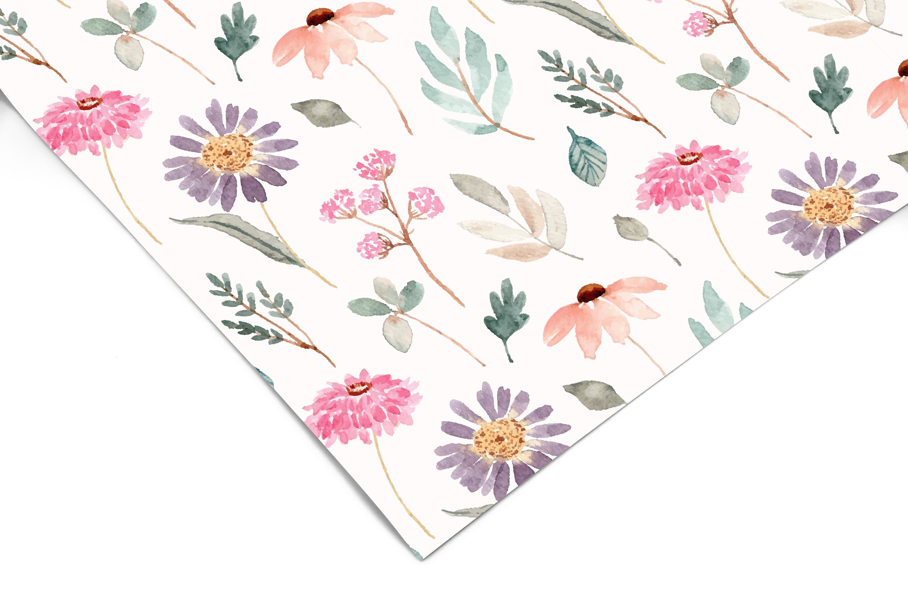 Pastel Wild Florals Contact Paper | Peel And Stick Paper | Removable Wallpaper | Shelf Liner | Drawer Liner | Peel and Stick Wallpaper 1180