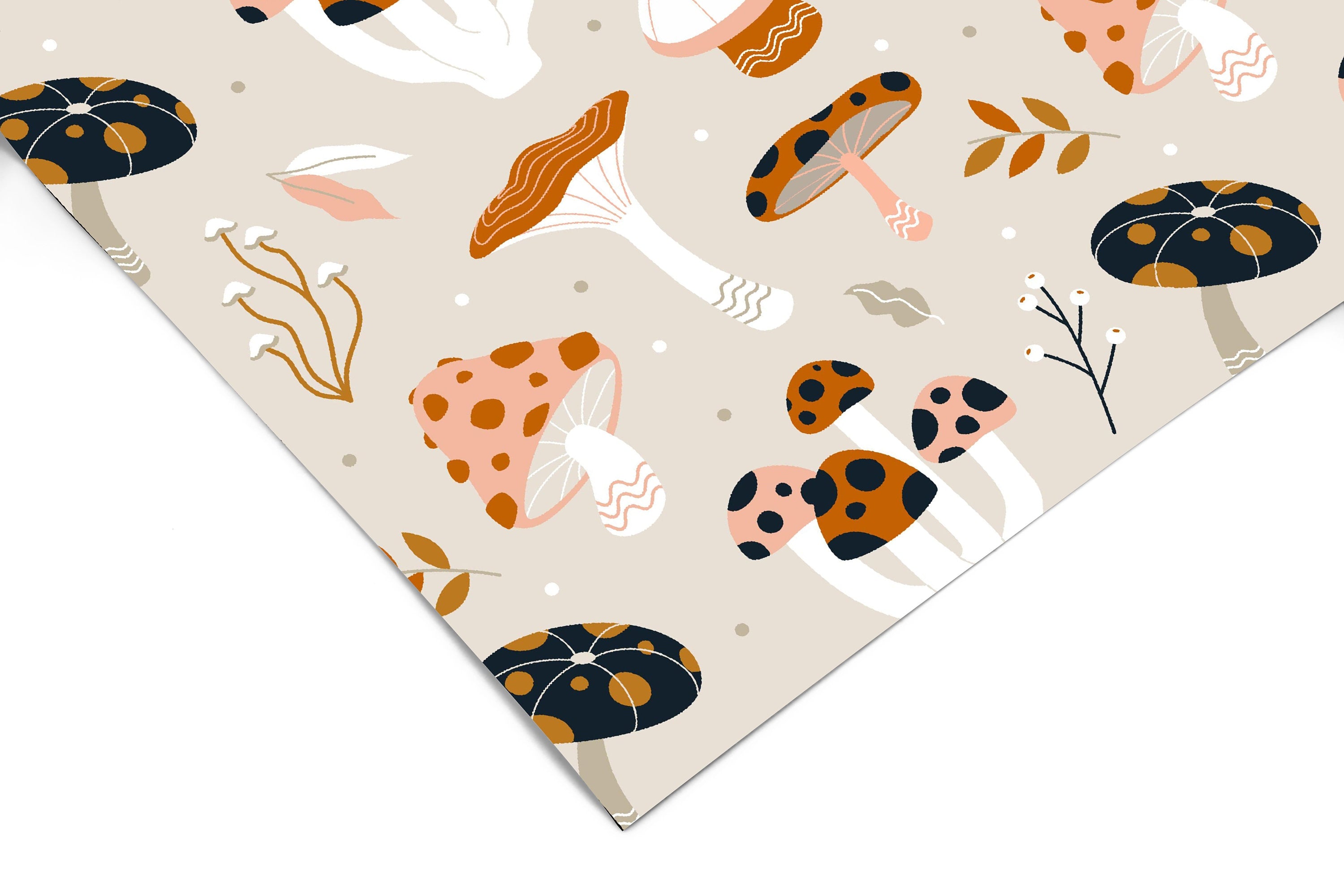 Boho Mushroom Floral Contact Paper | Peel And Stick Paper | Removable Wallpaper | Shelf Liner | Drawer Liner | Peel and Stick Wallpaper 1410