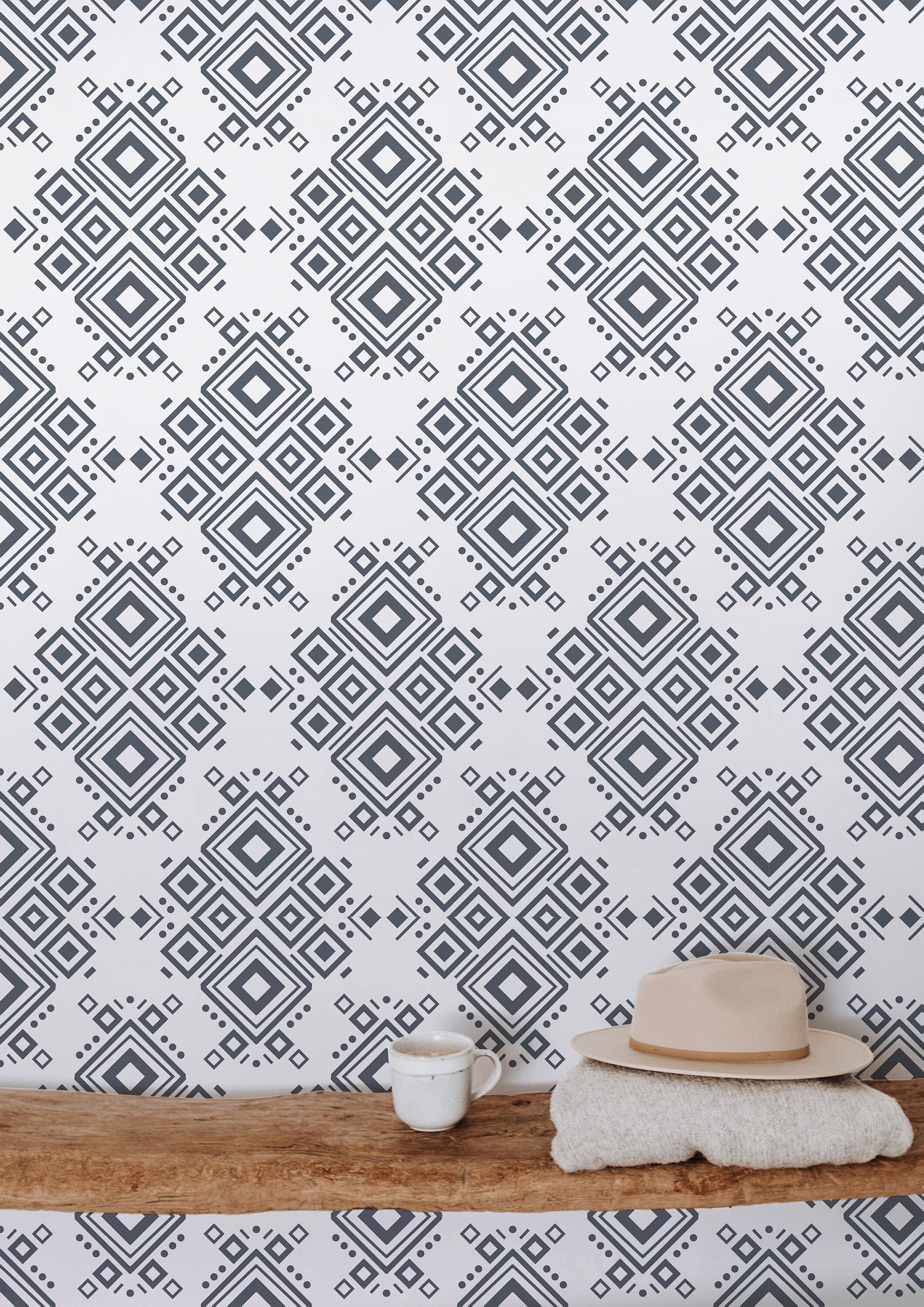 Geometric Peel and Stick Wallpaper Modern Black and White Wallpaper for  Walls Se