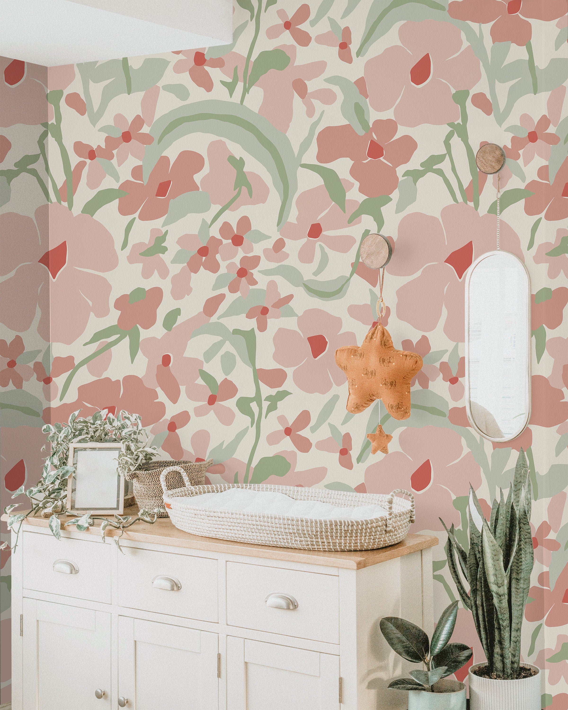 Large Floral Wallpaper | Girls Nursery Wallpaper | Kids Wallpaper | Ch ...