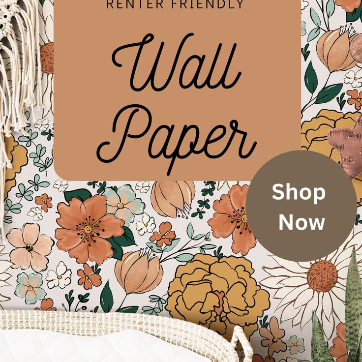 Bedroom with James & Colors peel and stick wallpaper — renter-friendly design for stylish, damage-free decorating.
