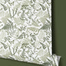 Contact paper 1089: A nature-inspired contact paper featuring hand-drawn ferns, leafy branches, and delicate butterflies in soft green tones on a neutral background. The intricate botanical pattern brings a serene woodland aesthetic to walls, furniture, or décor projects.