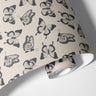 Contact paper 1094: Elegant black and cream butterfly contact paper featuring hand-drawn butterfly illustrations in a vintage-inspired monochrome motif on a soft neutral background.