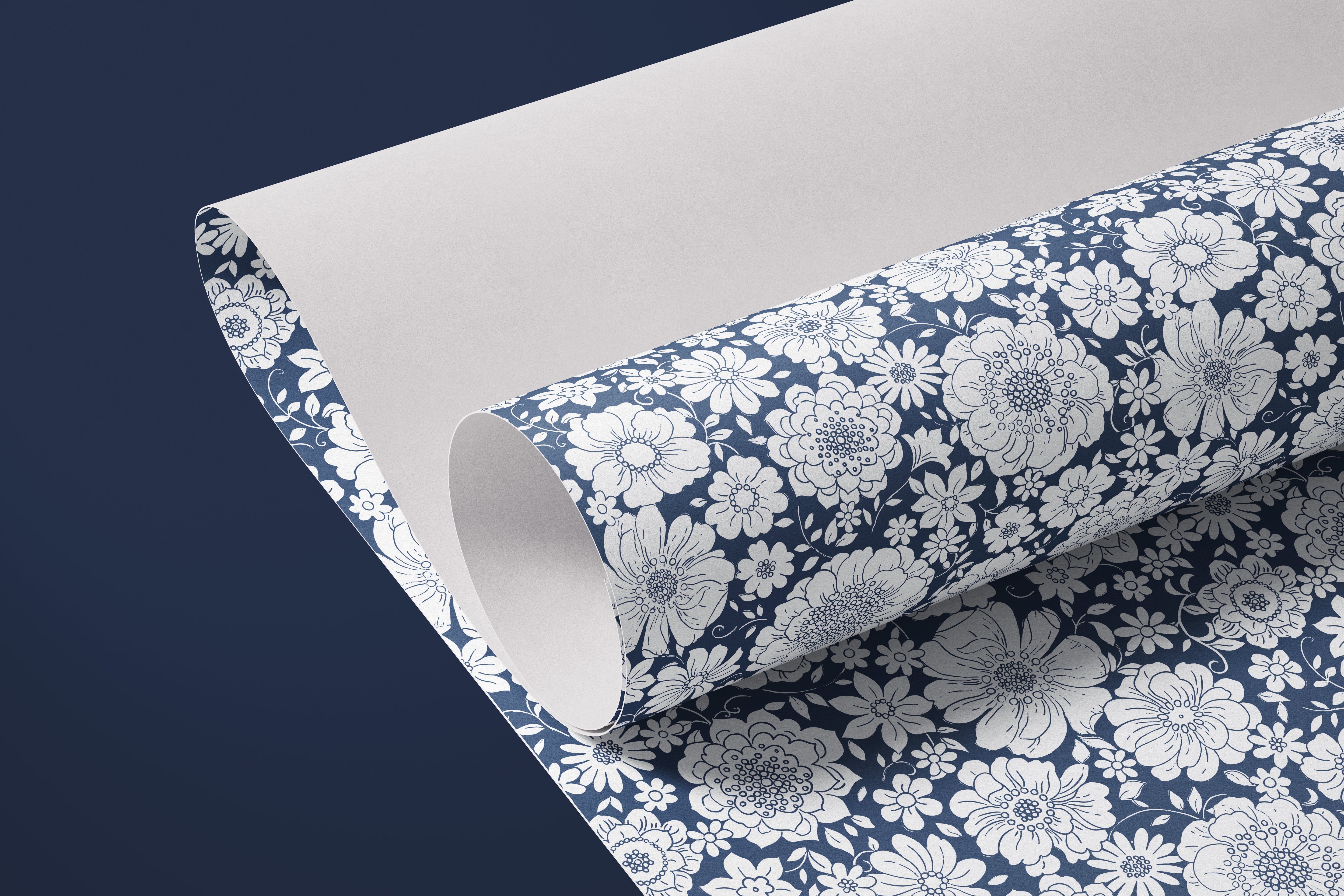 Blooming Blue | Two-Toned Floral Removable Contact Paper for Shelves, Cabinets, Walls, DIY Home Decor