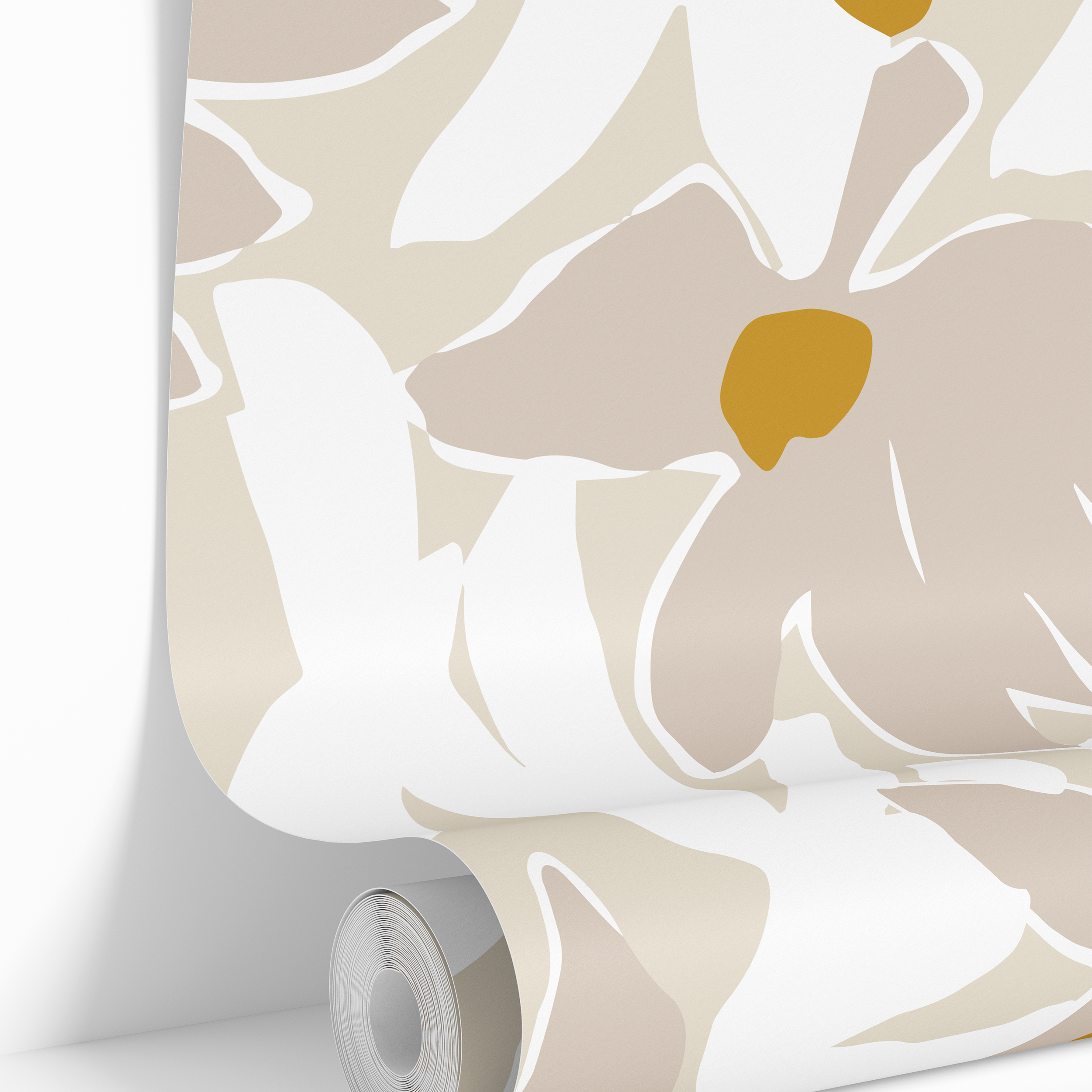 Soft Silhouettes | Cream Floral Removable Wallpaper for Bathrooms, Bedroom, Doors, Walls, DIY Home Decor 1138a - James And Colors