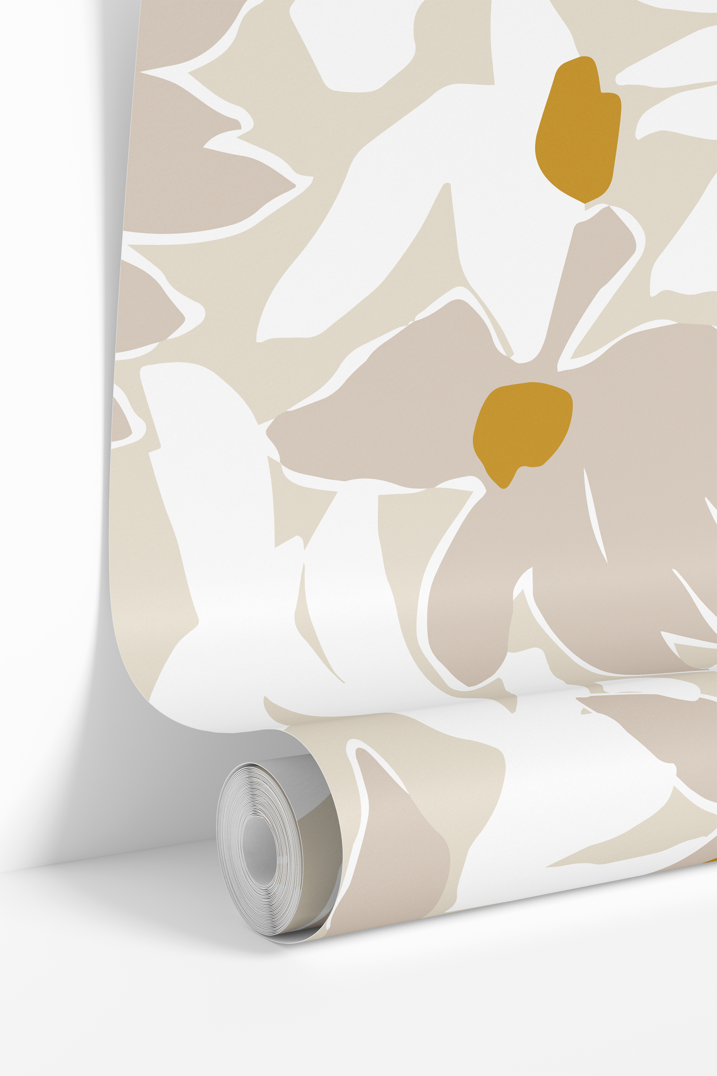 Soft Silhouettes | Cream Floral Removable Wallpaper for Bathrooms, Bedroom, Doors, Walls, DIY Home Decor 1138a - James And Colors
