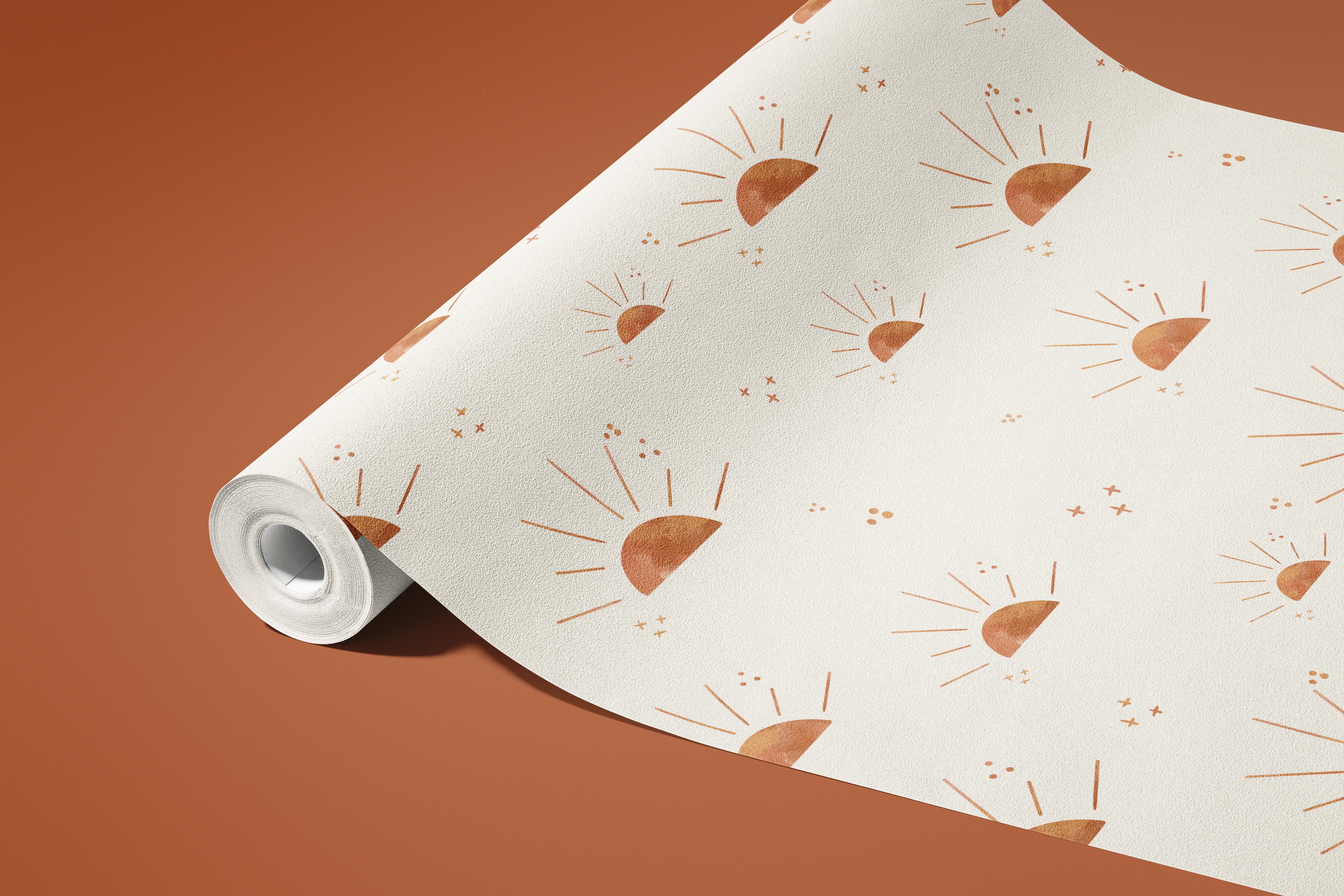 Desert Dawn | Terracotta Celestial Removable Contact Paper for