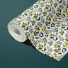 Contact paper 1183: Watercolor botanical contact paper featuring delicate hand-painted leaves and vines in shades of green and earthy tones for a natural, organic aesthetic.