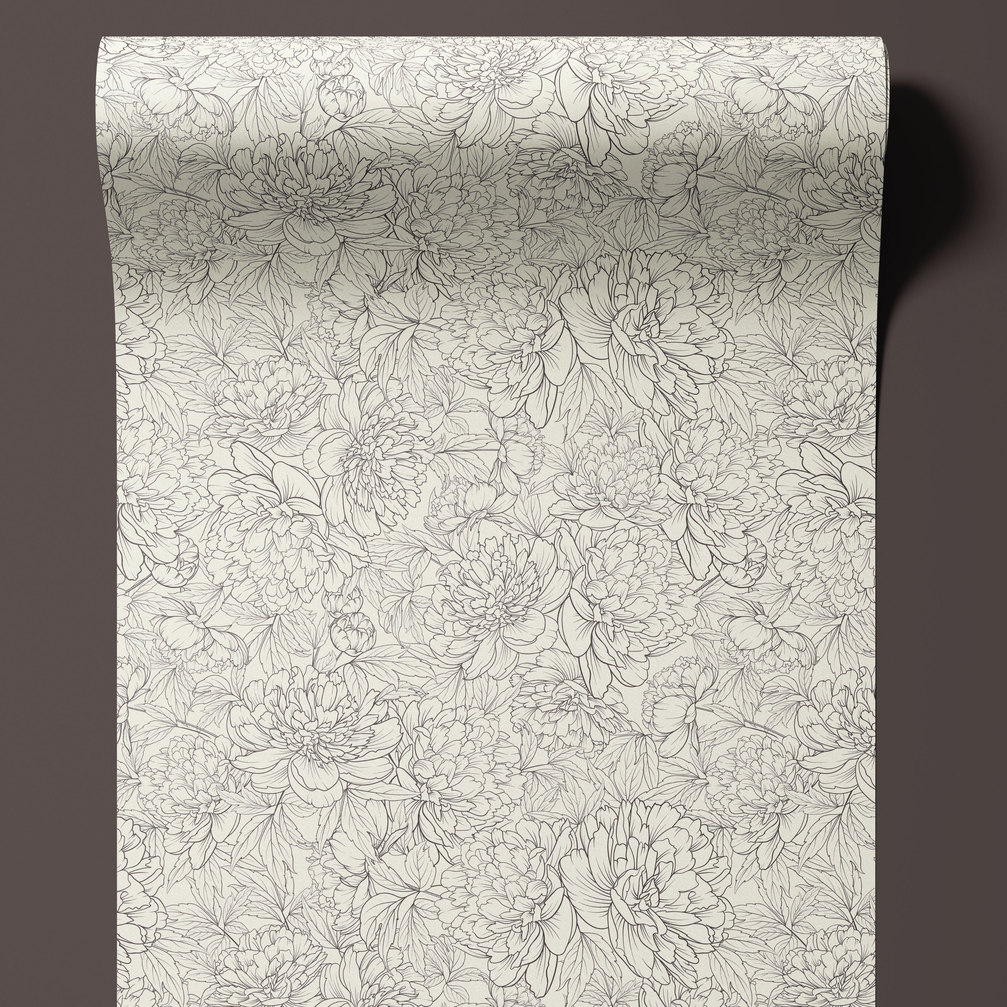 Peony Perfection | Neutral Floral Removable Contact Paper for Shelves, Cabinets, Walls, DIY Home Decor 1198