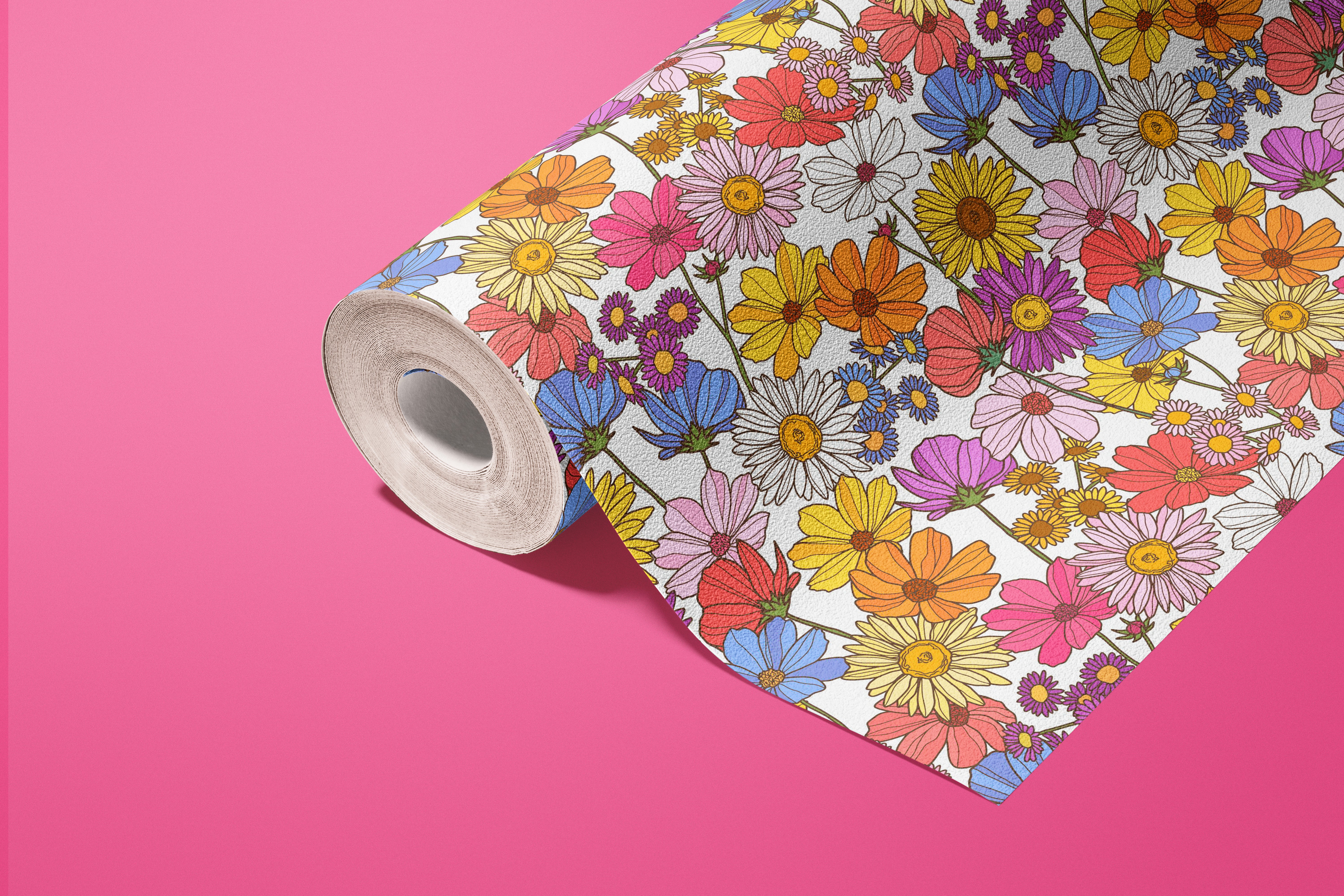 Groovy Garden | Colorful Floral Removable Contact Paper for