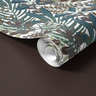 Contact paper 1241: A roll of botanical-themed contact paper with lush green, brown, and blue foliage, perfect for adding an organic and wild jungle aesthetic to interiors.