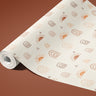 Contact paper 1273: A neutral bohemian contact paper featuring warm earth-toned sunbursts, hand-drawn arches, and abstract geometric elements on a beige background, ideal for modern and minimalist interiors.