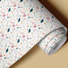 Contact paper 1295: A playful terrazzo contact paper featuring colorful stone fragments in neutral, pastel, and bold tones on a soft background, creating a modern and artistic speckled aesthetic.
