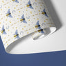 Contact paper 1358: A celestial-themed contact paper featuring hand-drawn bees, moon phases, stars, and honeycombs in deep blue and golden tones, creating a mystical and whimsical aesthetic.