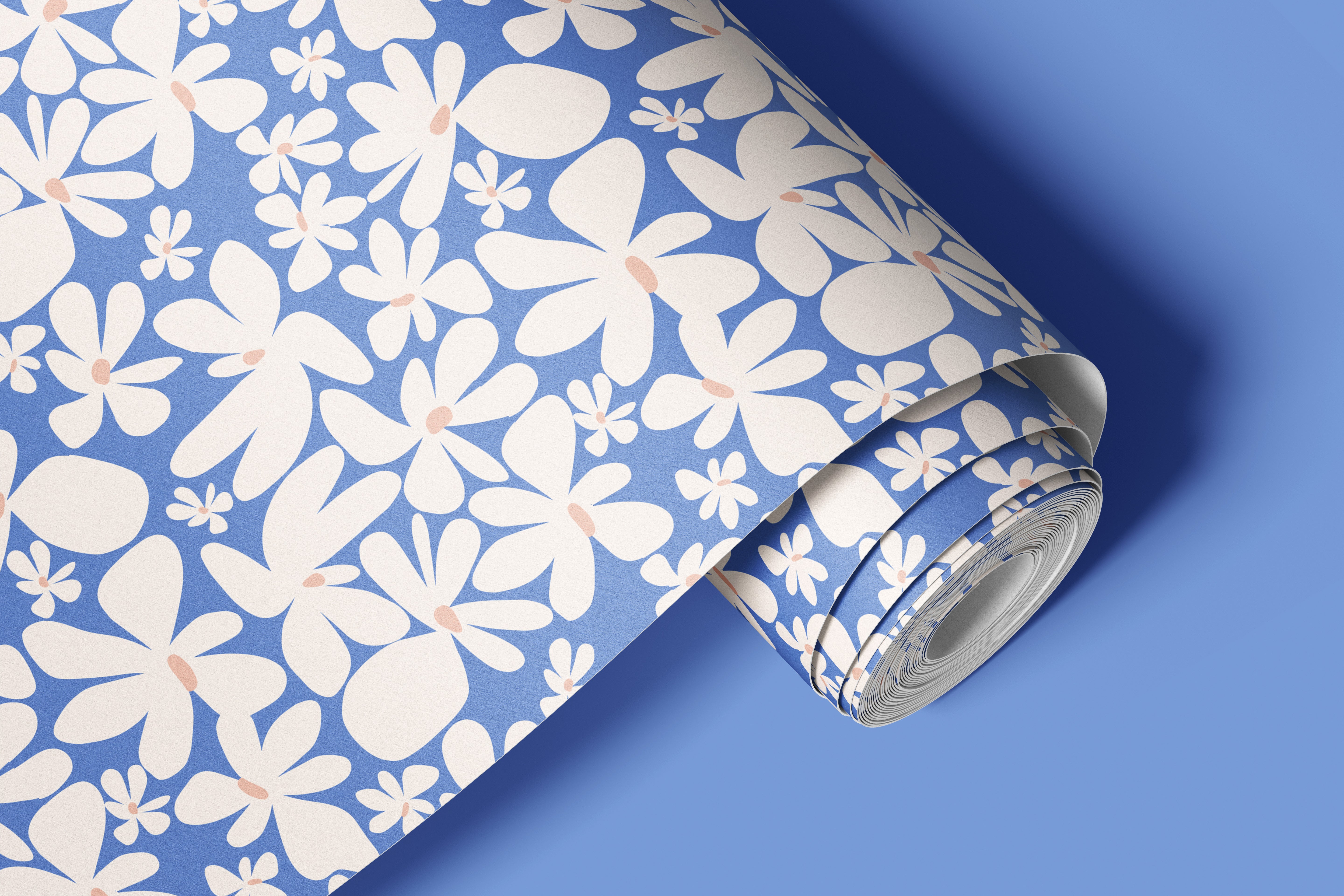 Daisy Drift | Blue Floral Removable Contact Paper for Shelves, Cabinets, Walls, DIY Home Decor 1366