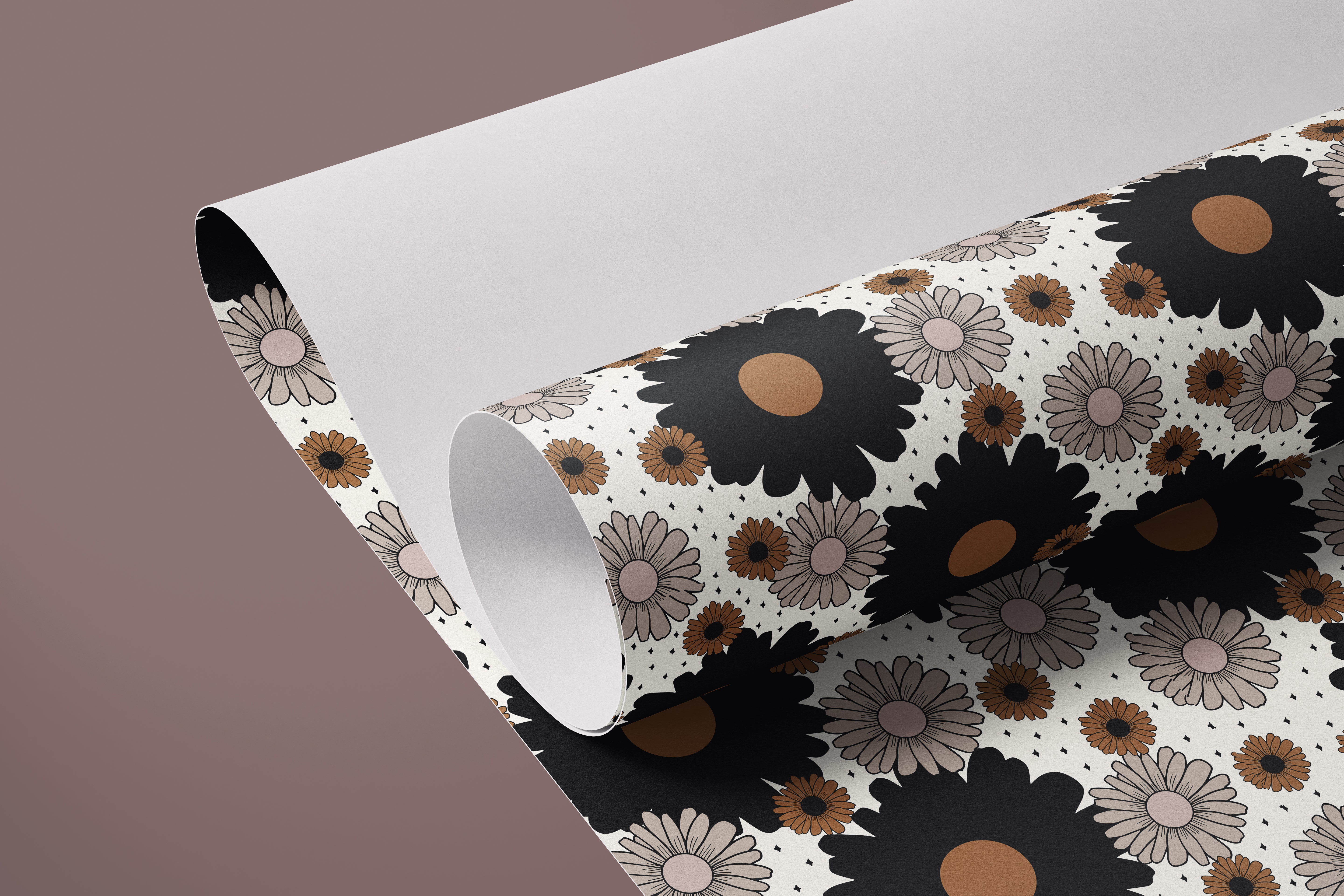 Shadowed Sunflowers | Moody Floral Removable Contact Paper for Shelves, Cabinets, Walls, DIY Home Decor 1394