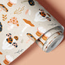 Contact Paper 1410: A soft, earthy-toned mushroom contact paper featuring hand-drawn whimsical toadstools in shades of beige, orange, and black, perfect for boho and cottagecore-inspired interiors.