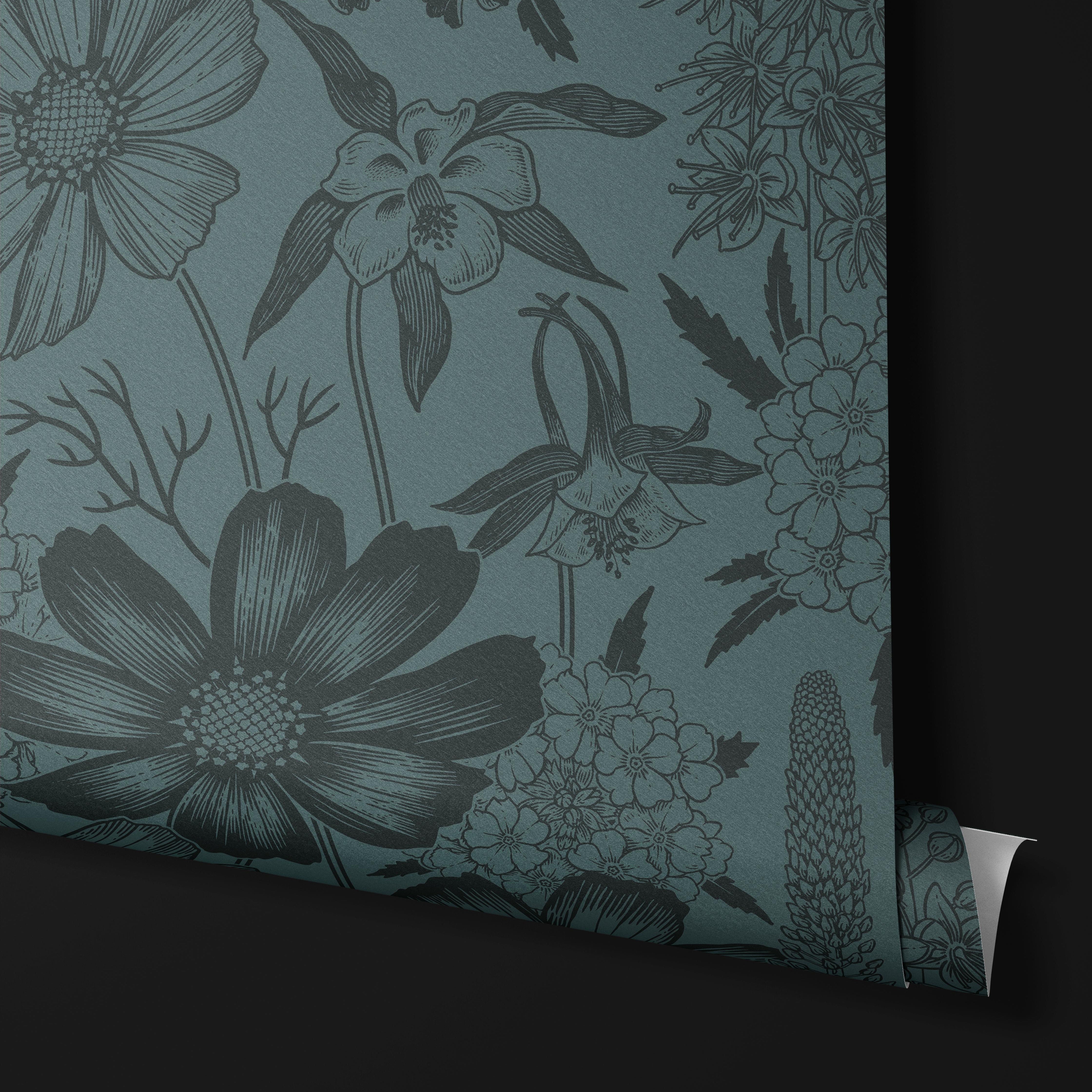 Earthy Elegance | Two-Toned Floral Removable Wallpaper for Entryway, Bedroom, Doors, Walls, DIY Home Decor 1482 - James And Colors