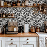 Black Thistles| Wallpaper Peel and Stick | Removable Wallpaper | Peel and Stick Wallpaper | Wall Paper Peel And Stick | 1574 - James And Colors