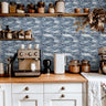 Blue and white wavy lines.
