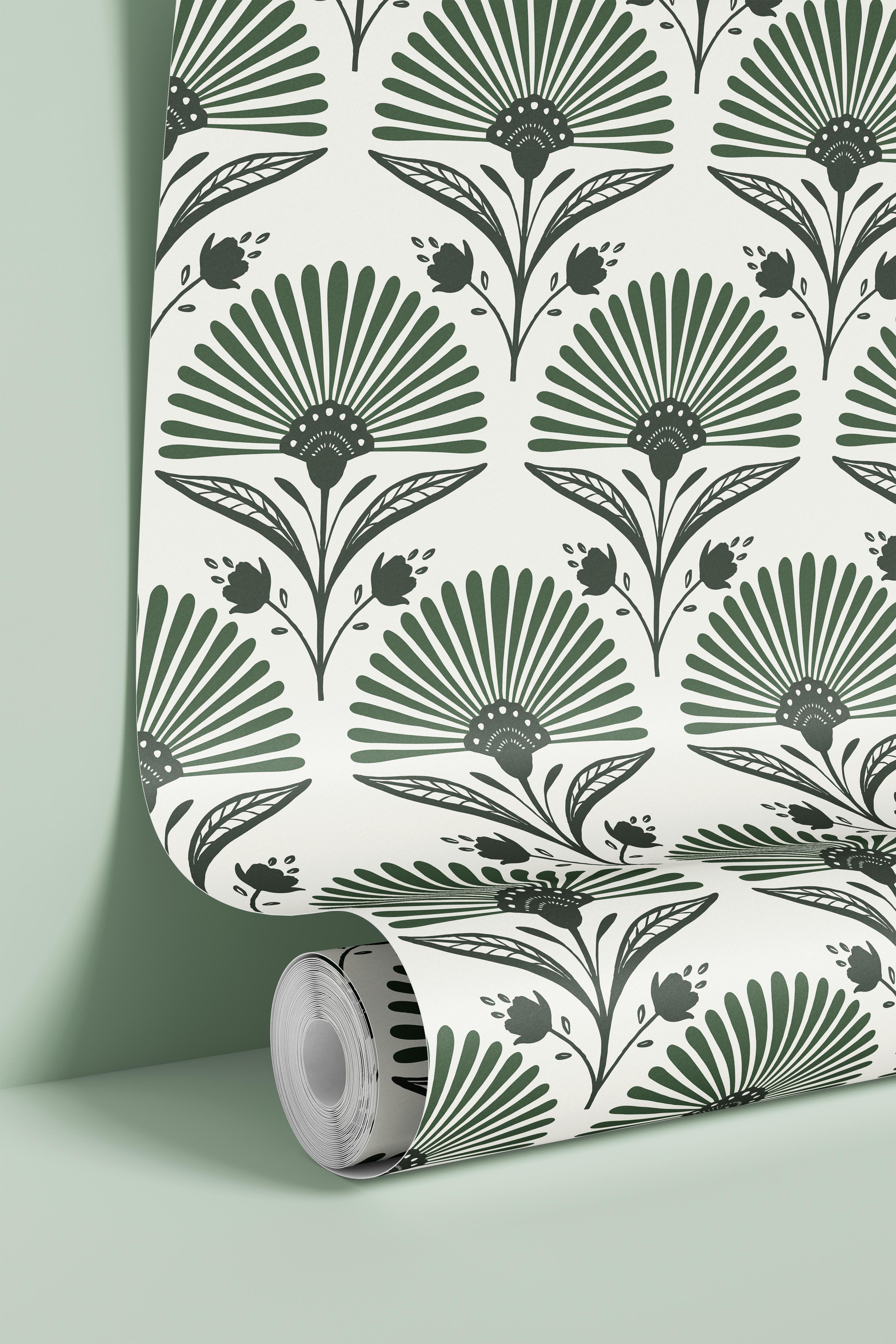 Deco Inspired Dandelions Dual Tone | Wallpaper Peel and Stick | Removable Wallpaper | Peel and Stick Wallpaper | Wall Paper Peel And Stick | 1589 - James And Colors