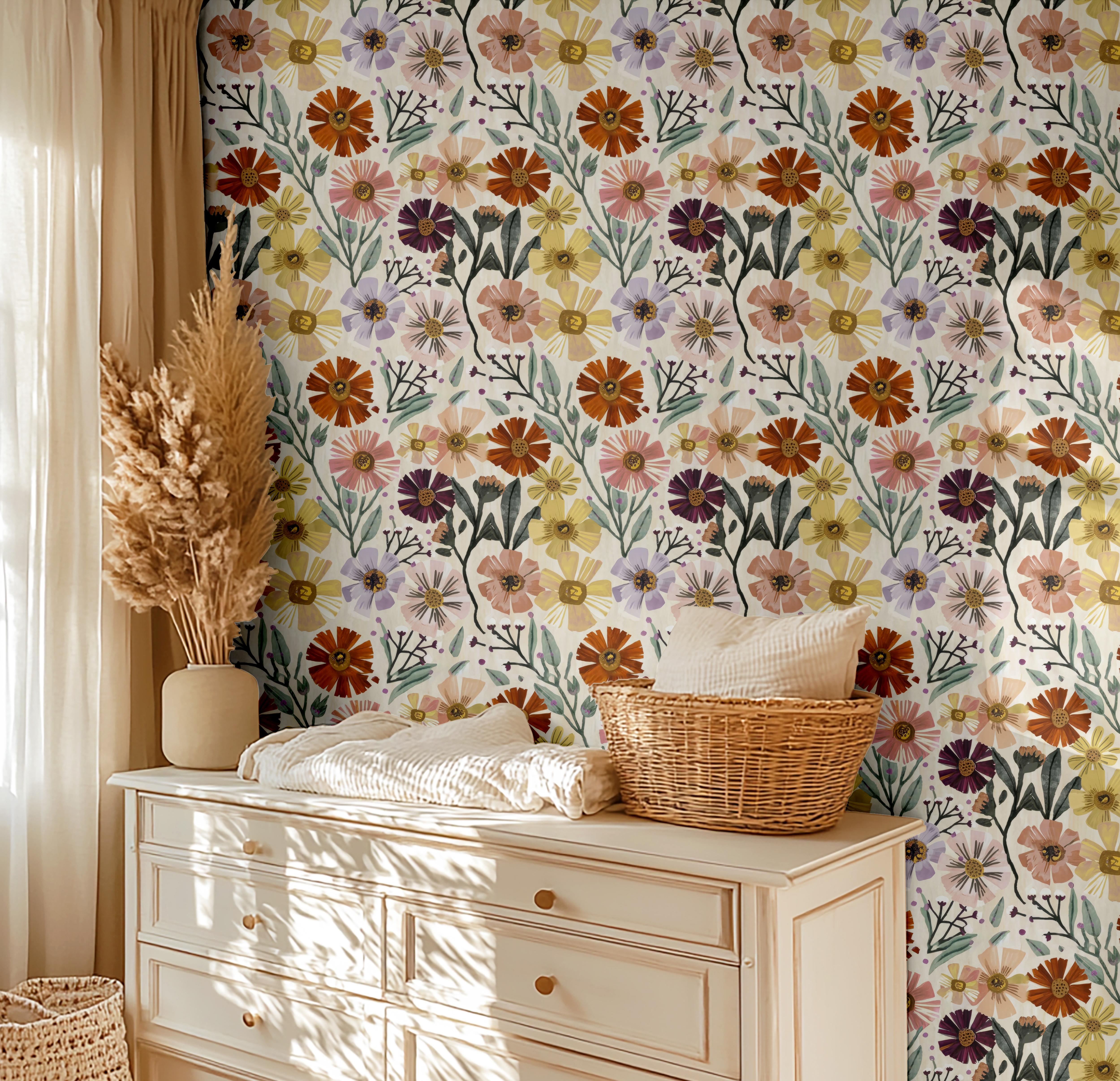 Whimsical Gardens | Peel And Stick Wallpaper | Nursery Adhesive Wallpaper | Wallpaper Peel Stick Wall Mural 1610 - James And Colors
