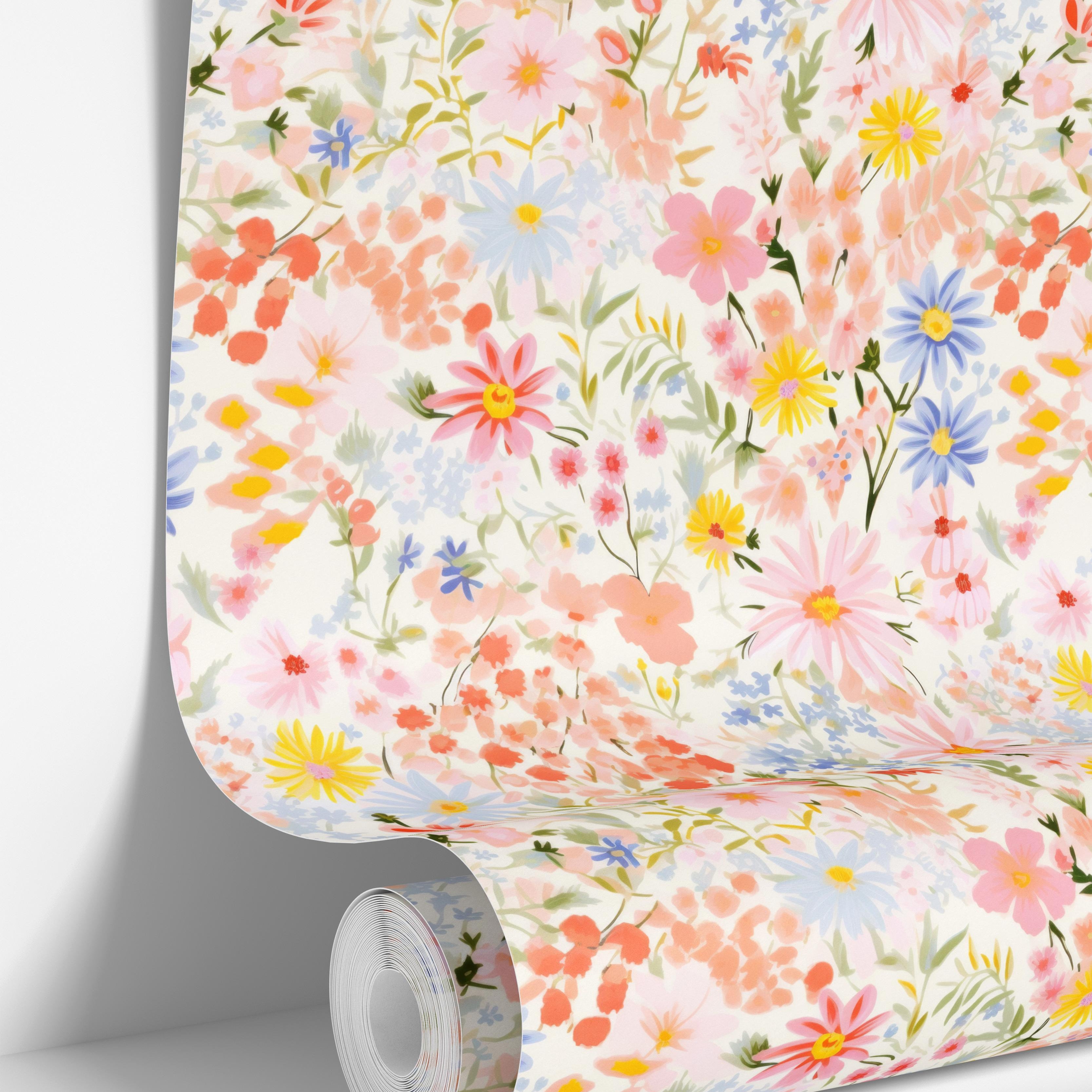 Spring Garden Bliss | Peel And Stick Wallpaper | Adhesive Wallpaper | Nursery Wallpaper Peel Stick Wall Mural 1643 - James And Colors