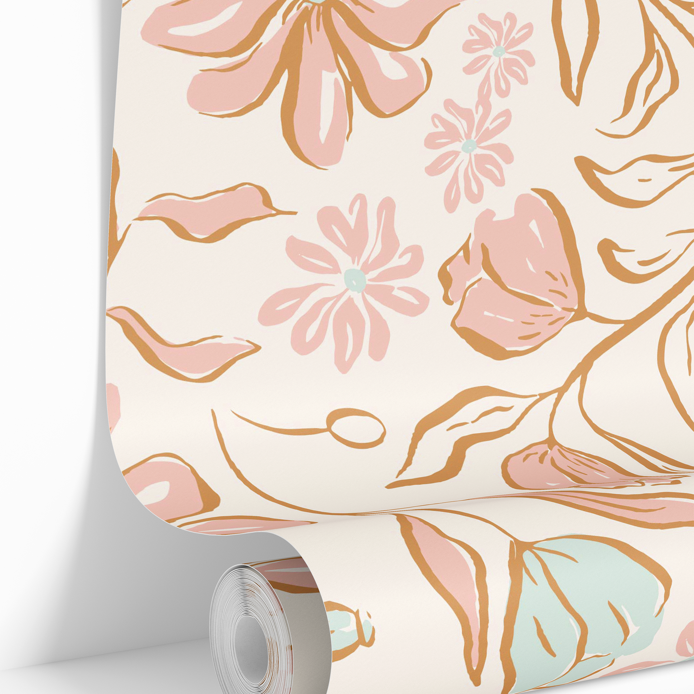 Minted Meadow | Pastel Floral Removable Wallpaper for Nursery, Bedroom, Walls, DIY Home Decor 1652 - James And Colors