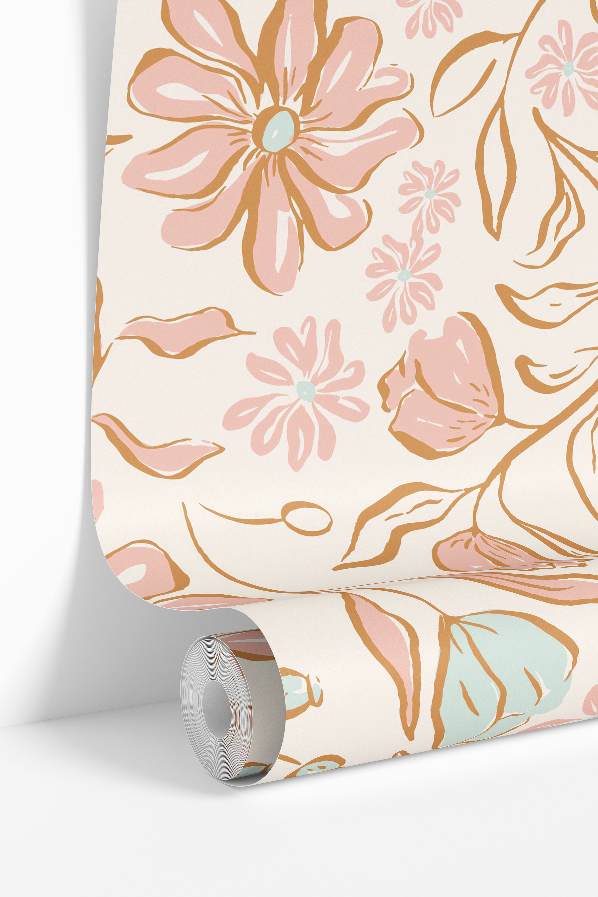 Minted Meadow | Pastel Floral Removable Wallpaper for Nursery, Bedroom, Walls, DIY Home Decor 1652 - James And Colors