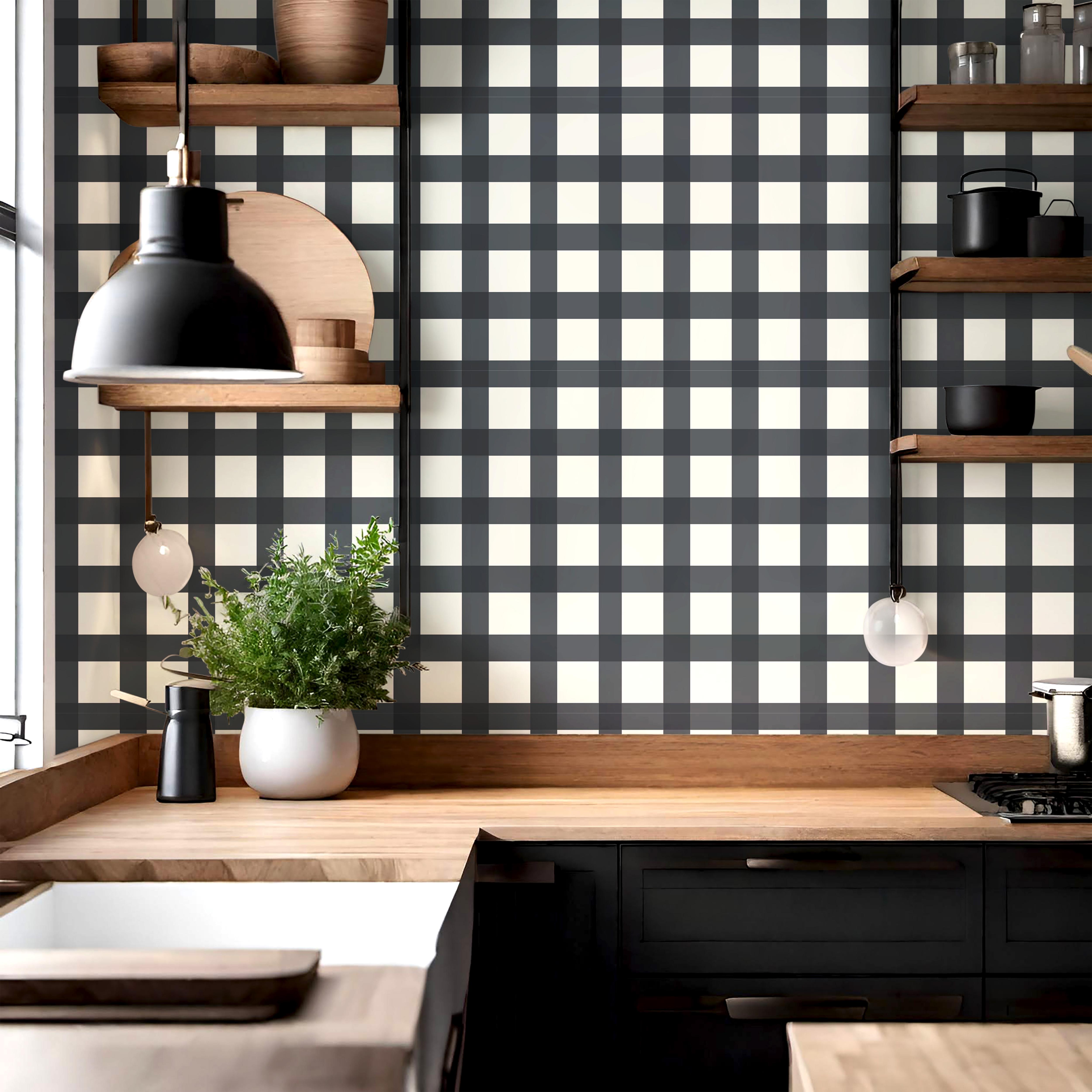 Wallpaper 1659 of black lines on a white background interlocking in a grid-like design.