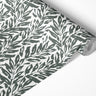 Botanical Leaves Dark Green and White Modern Contact Paper | Shelf Liner | Drawer Liner | Peel Stick Paper 1811 - James And Colors