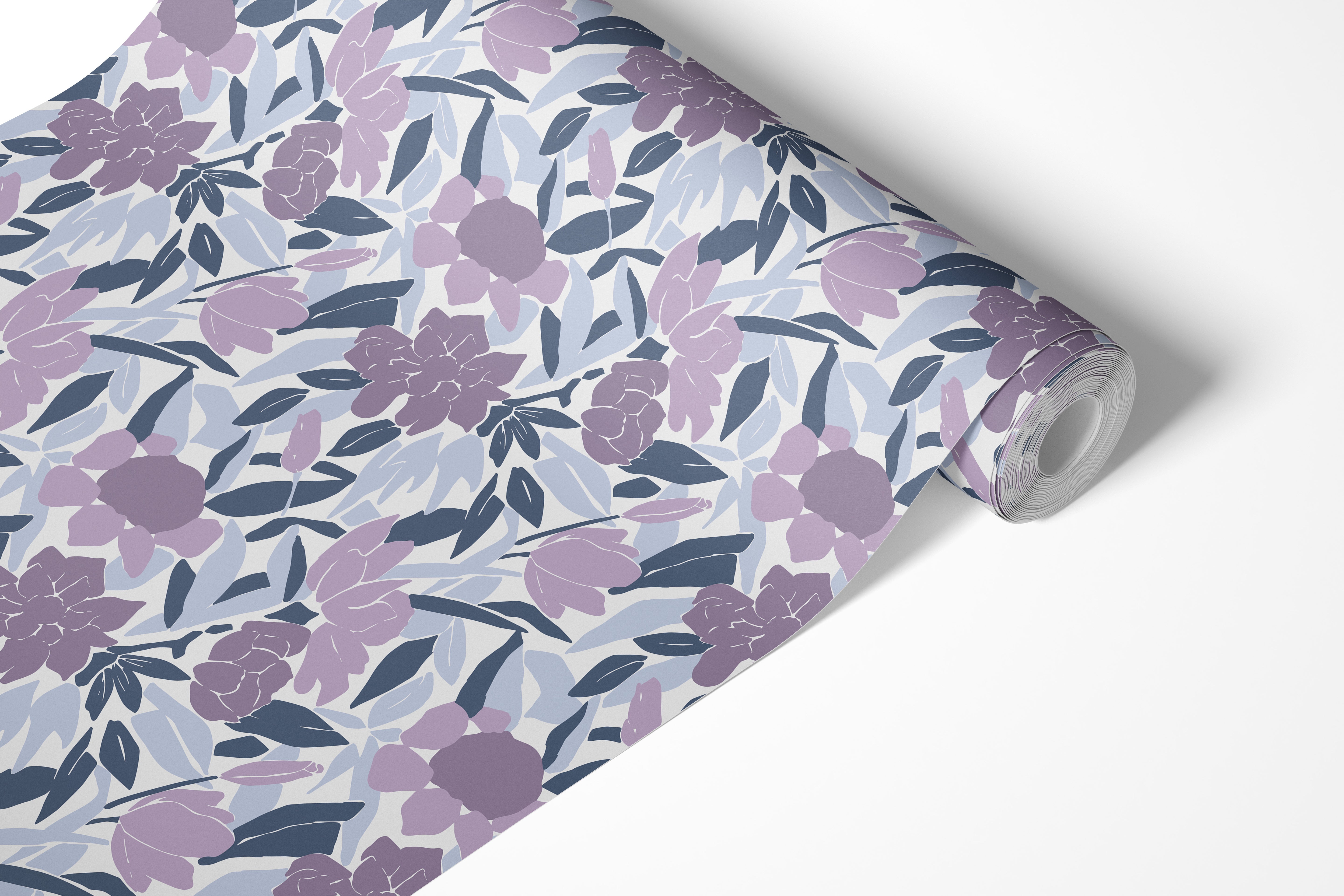 Purple and Lilac Flowers with Teal Leaves Contact Paper | Shelf Liner | Drawer Liner | Peel Stick Paper 1818 - James And Colors
