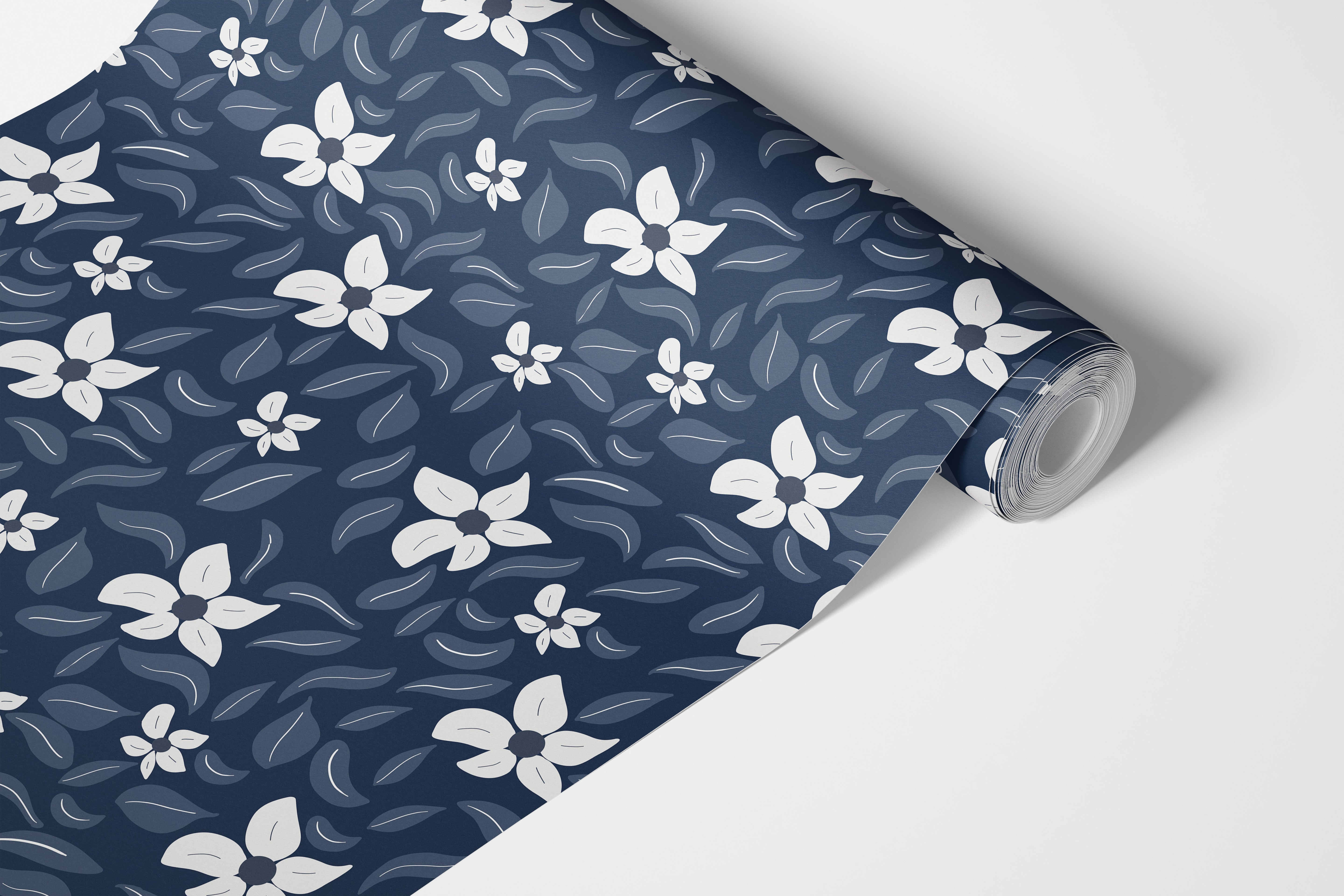 Abstract Lilies Blue Contact Paper | Shelf Liner | Drawer Liner | Peel Stick Paper 1828 - James And Colors