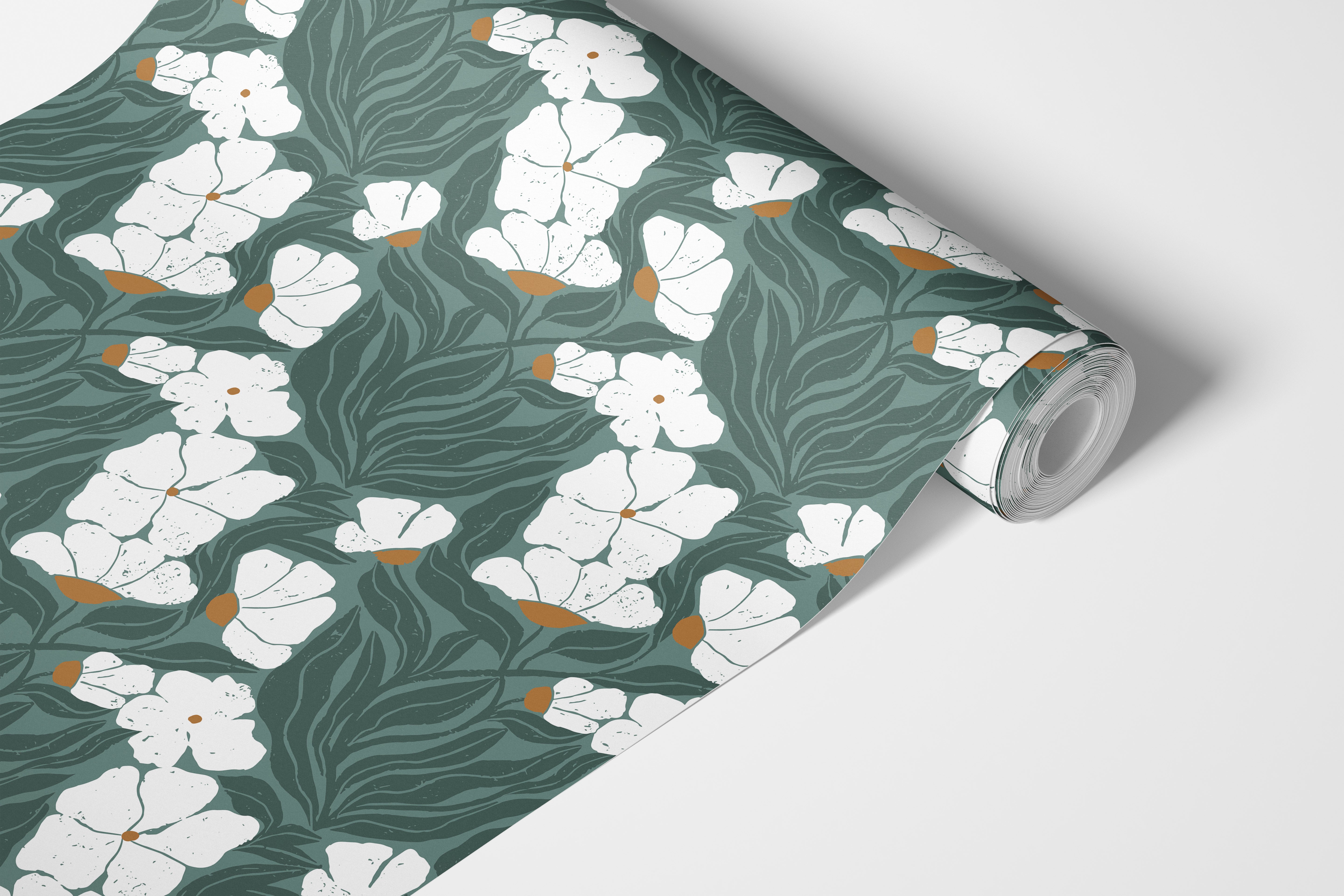 Distressed Flower Green White Vibrant Contact Paper | Shelf Liner | Drawer Liner | Peel Stick Paper 1831 - James And Colors