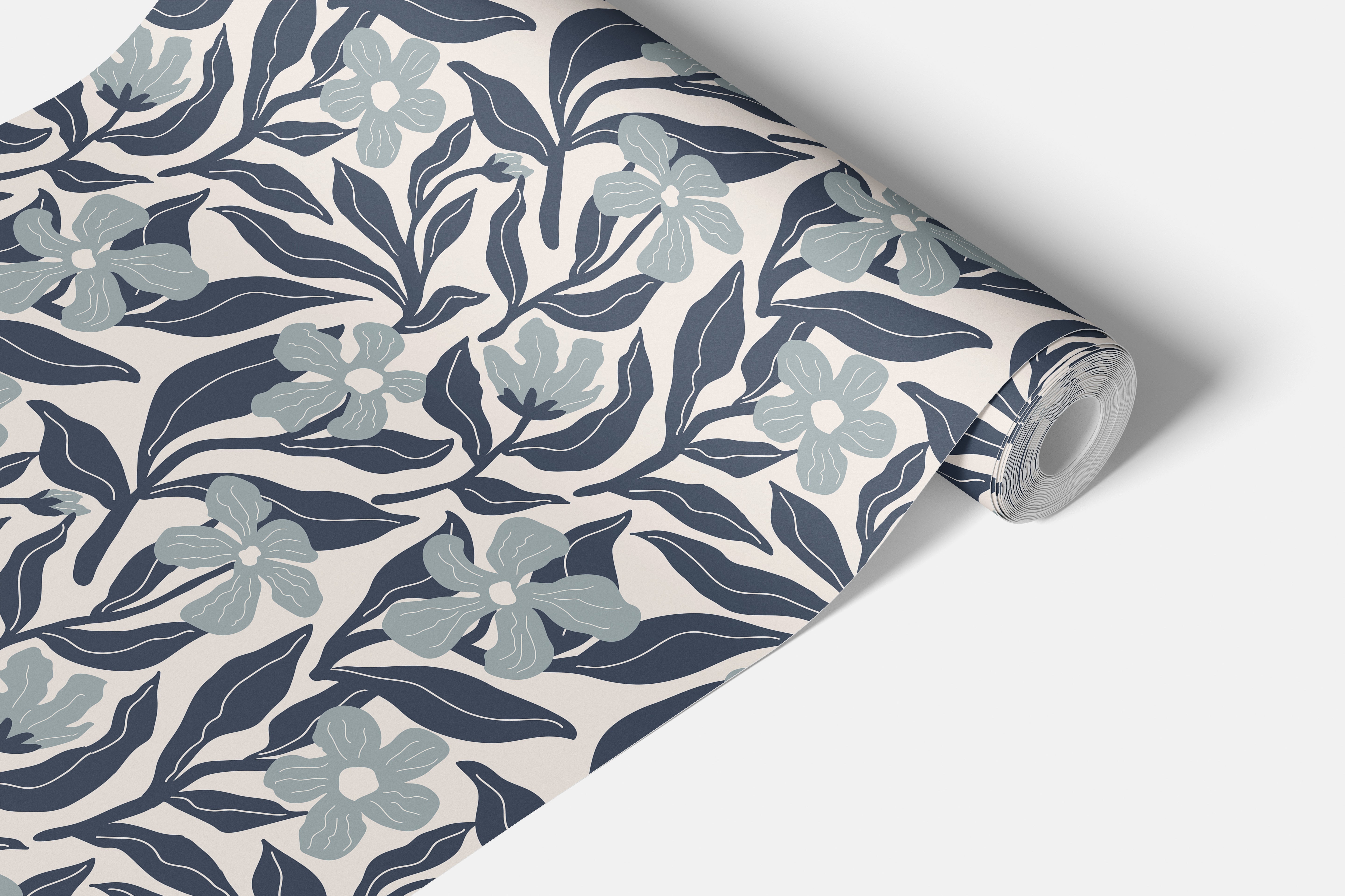 Navy Abstract Wildflowers Contact Paper | Shelf Liner | Drawer Liner | Peel Stick Paper 1840 - James And Colors