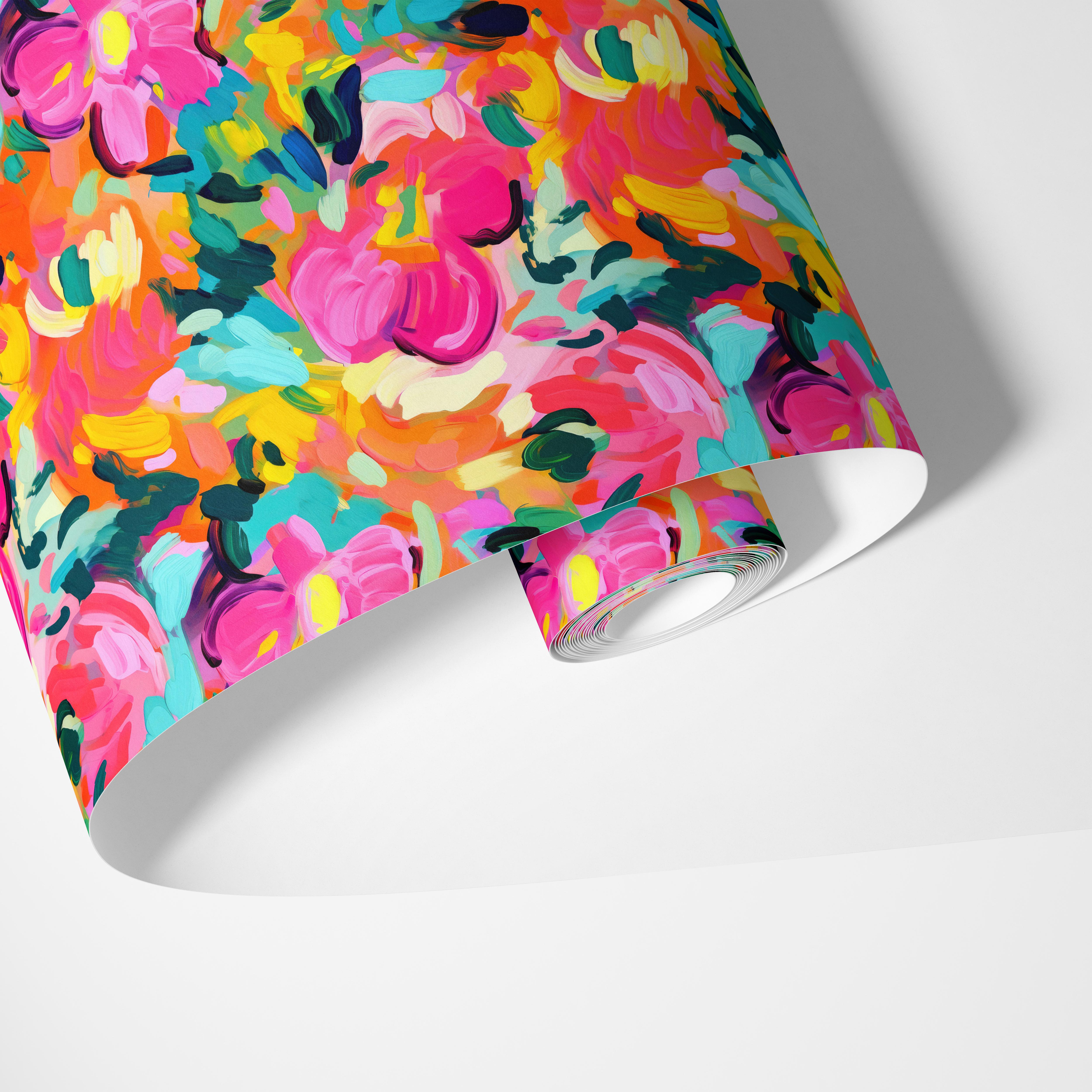 Neon Nectar | Colorful Floral Removable Contact Paper for Shelves, Cabinets, Walls, DIY Home Decor 1850