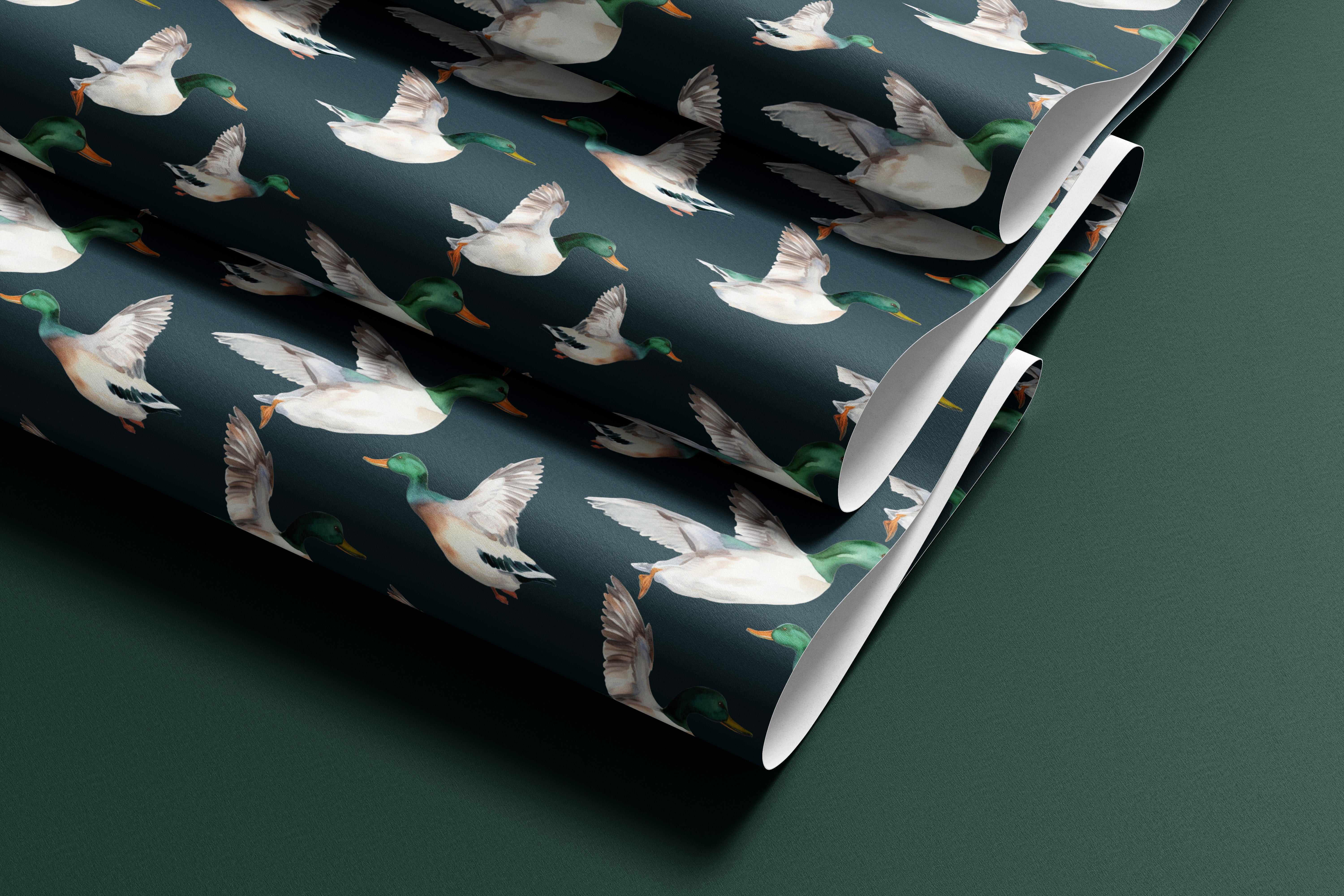 Majestic Mallard Motion | Neutral Whimsical Removable Contact Paper fo ...
