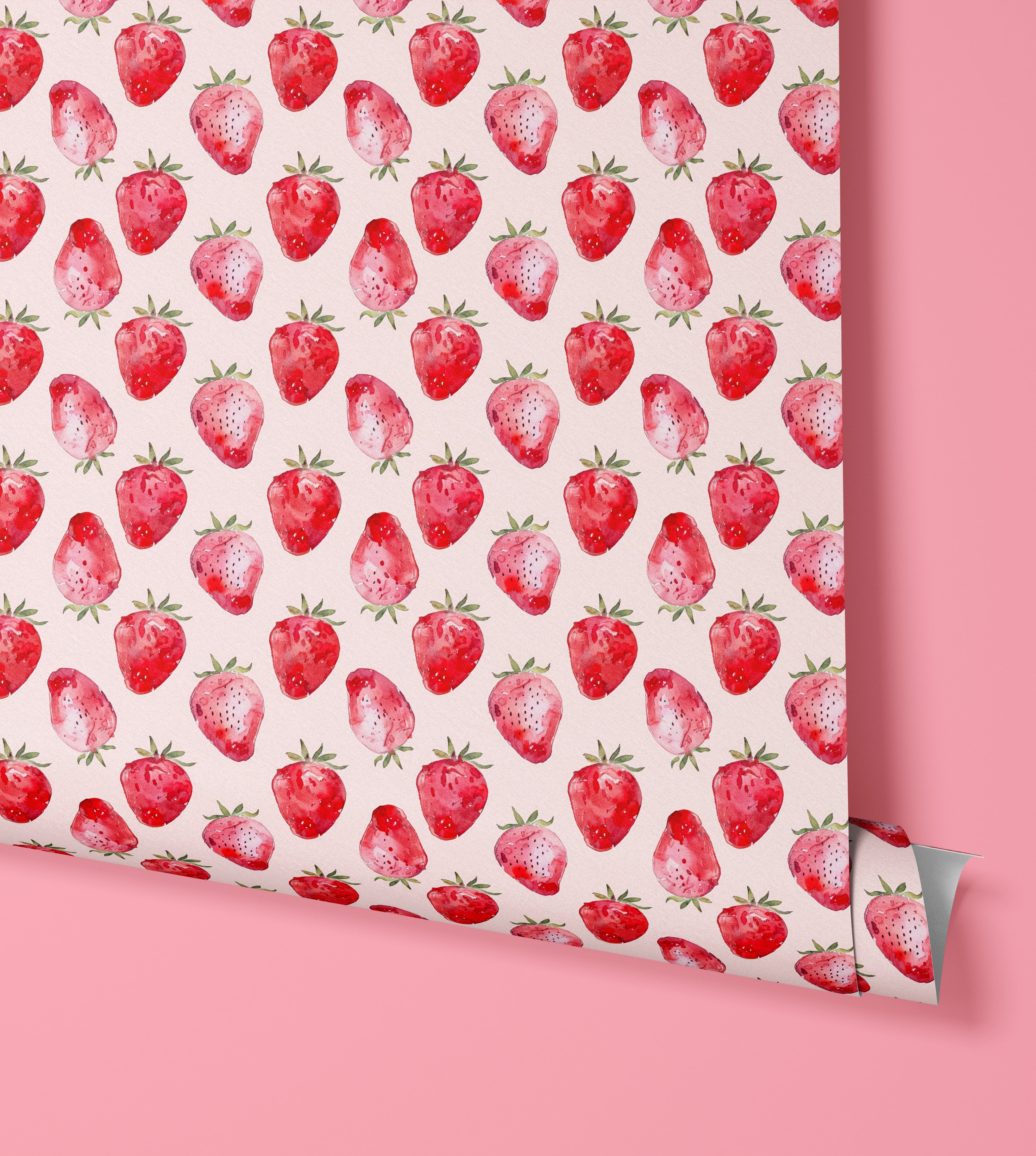 Sweet Strawberry Symphony | Pastel Playful Removable Contact Paper