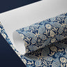 Contact paper 1867: A roll of indigo contact paper featuring an intricate hand-drawn butterfly and floral motif on a deep blue background, creating a vintage folk art aesthetic.