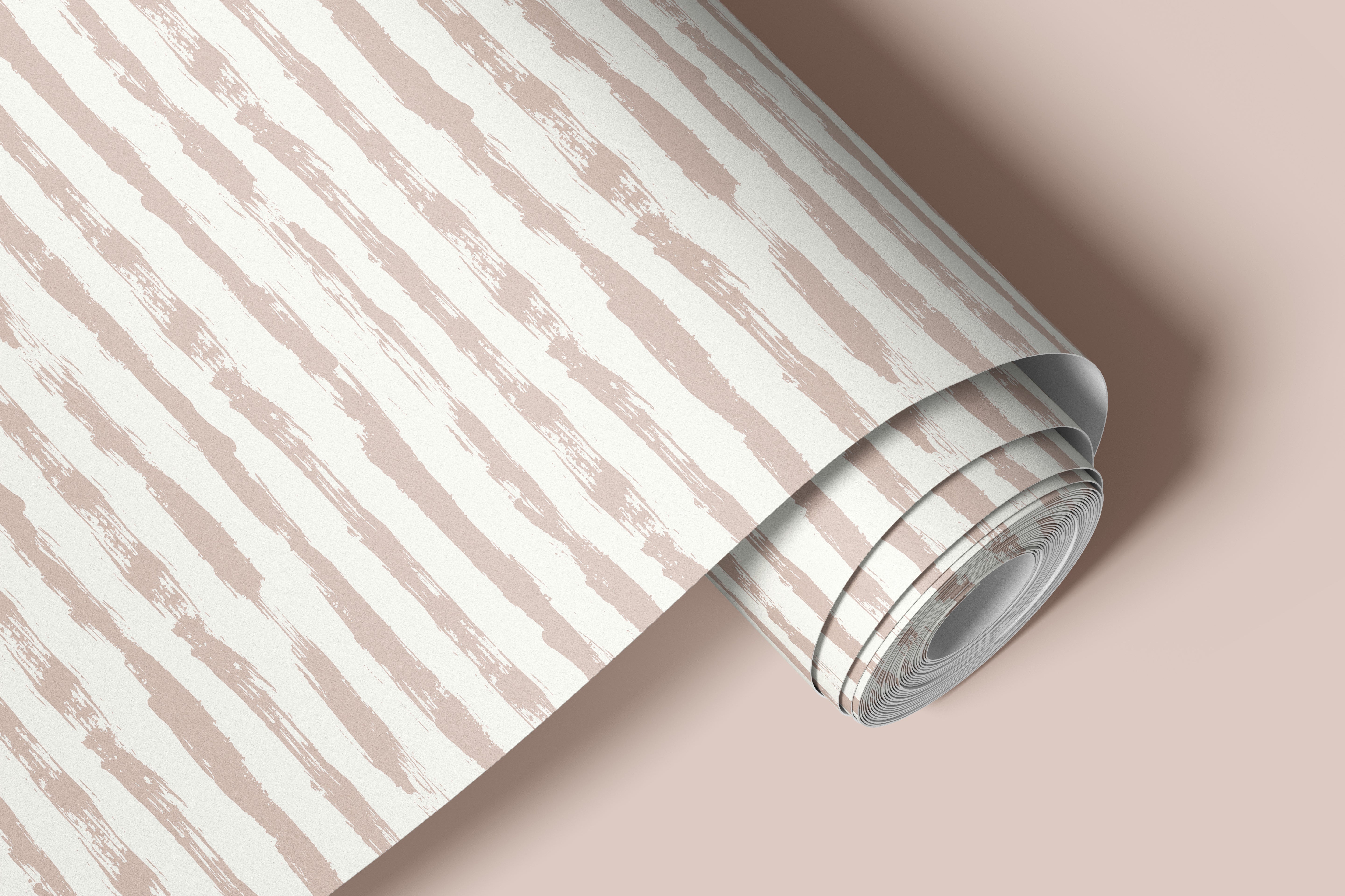 Contact paper 1871: A roll of neutral contact paper featuring soft, hand-painted beige stripes on a white background, creating a minimalist, modern aesthetic.