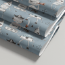 Contact Paper 1911 of different shark species that look like robots dressed as pirates on a gray background.