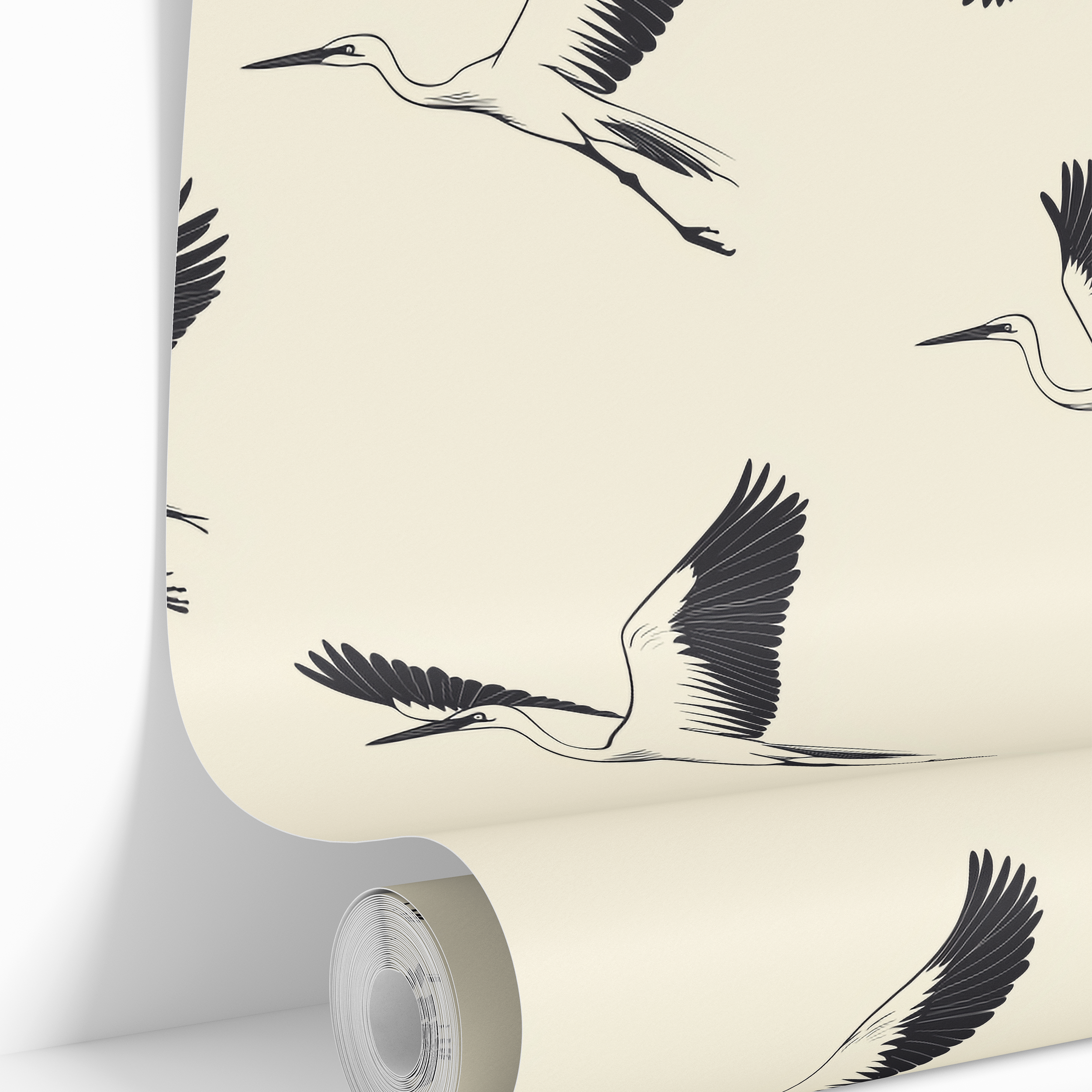 Heron Horizons | Neutral Animal Removable Wallpaper for Bathroom, Bedroom, Doors, Walls, DIY Home Decor 1913 - James And Colors