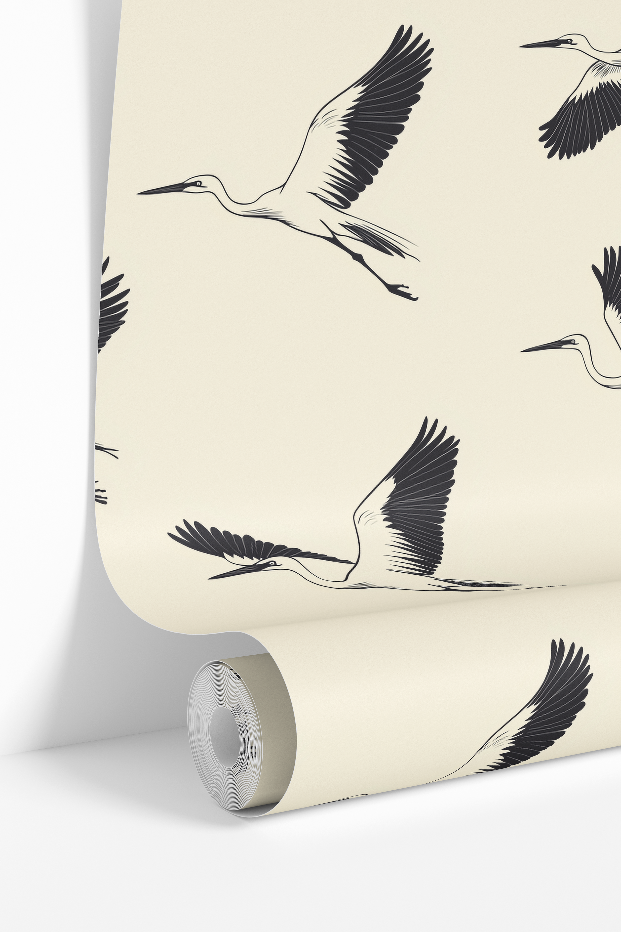 Heron Horizons | Neutral Animal Removable Wallpaper for Bathroom, Bedroom, Doors, Walls, DIY Home Decor 1913 - James And Colors
