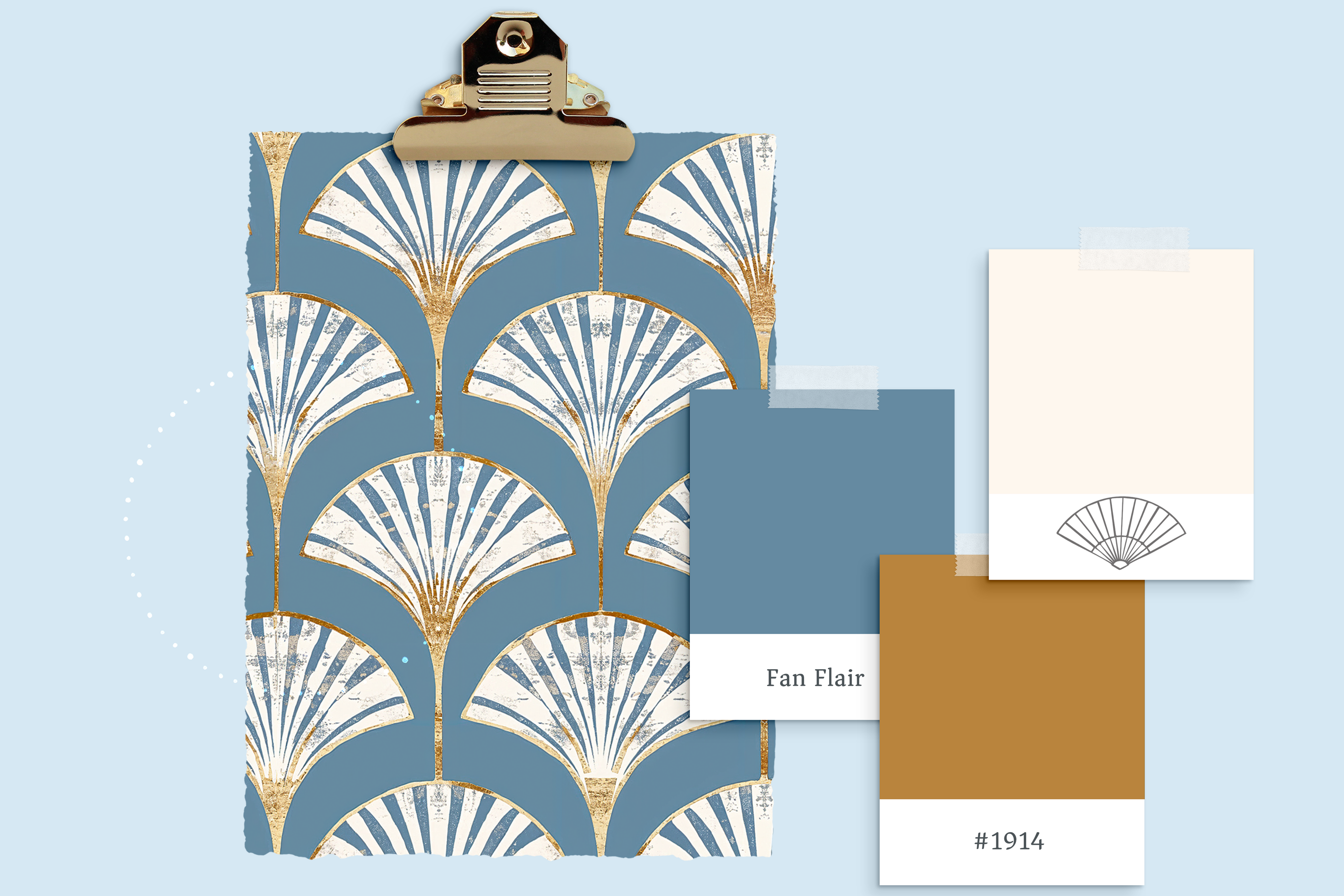 Fan Flair | Blue Deco Removable Wallpaper for Bathroom, Bedroom, Doors, Walls, DIY Home Decor 1914 - James And Colors