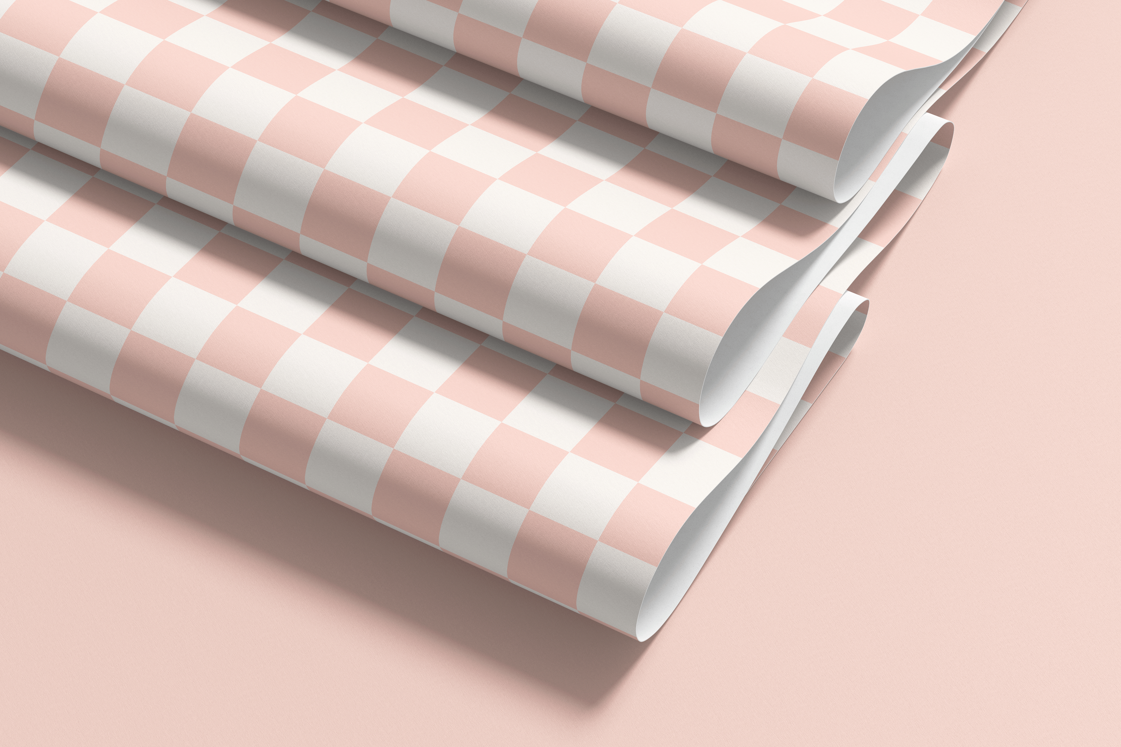 Contact paper 1915: contact paper roll of pink and white alternating checkered tile.