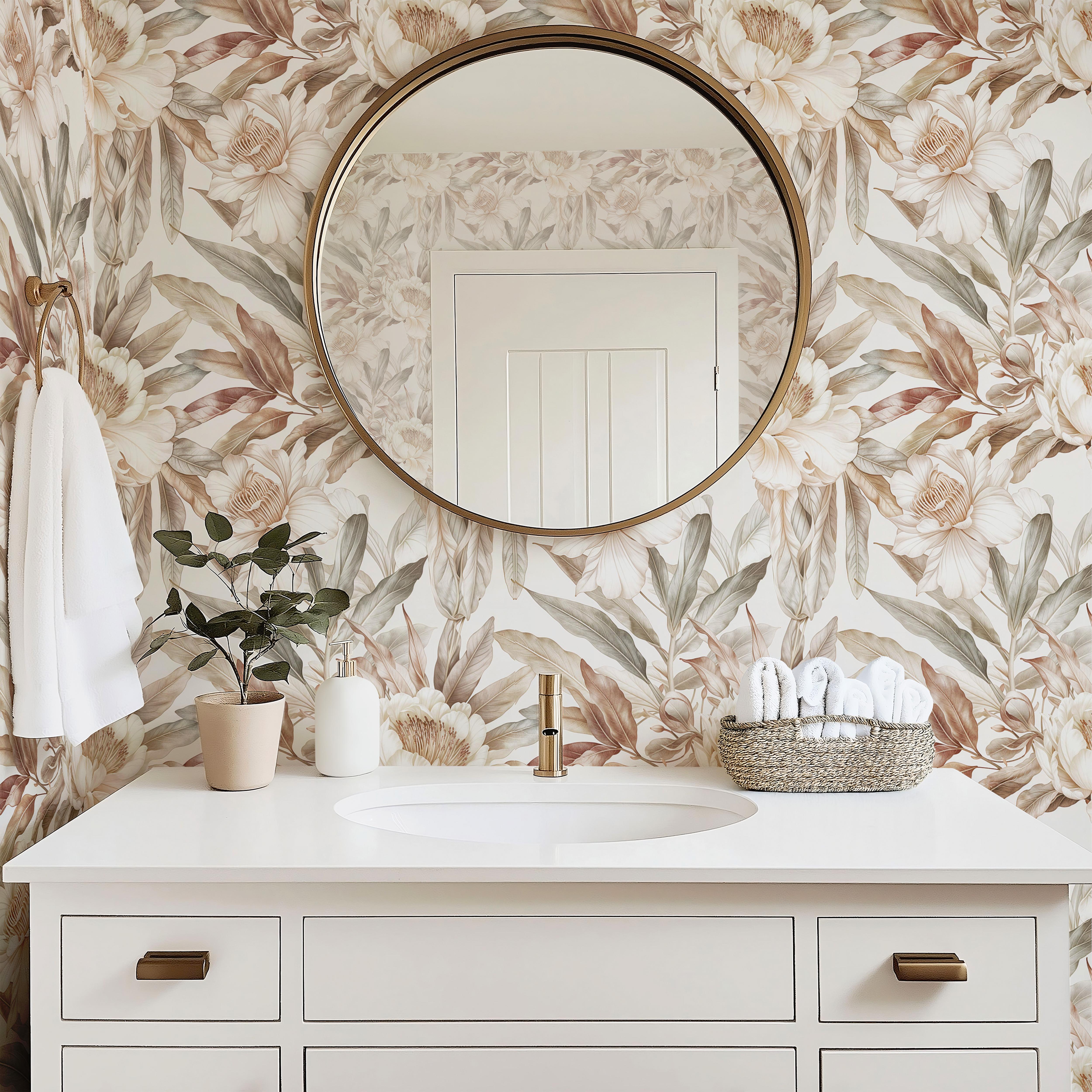 Softly Sunlit | Blue Botanical Removable Wallpaper for Living Room, Bedrooms, Doors, Walls, DIY Home Decor 1915 - James And Colors