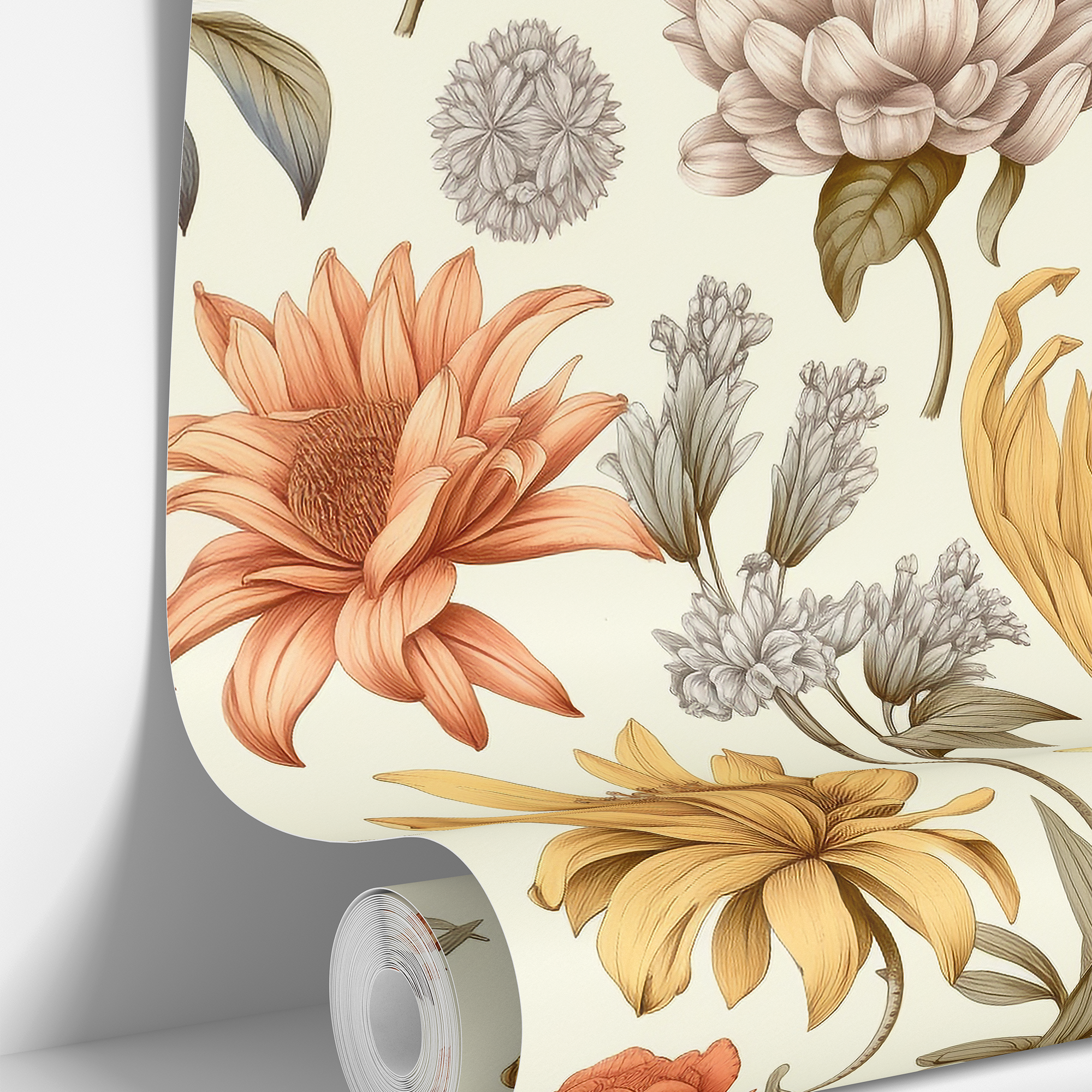 Victorian Garden | Muted Botanical Removable Wallpaper for Office, Bedroom, Doors, Walls, DIY Home Decor 1916 - James And Colors